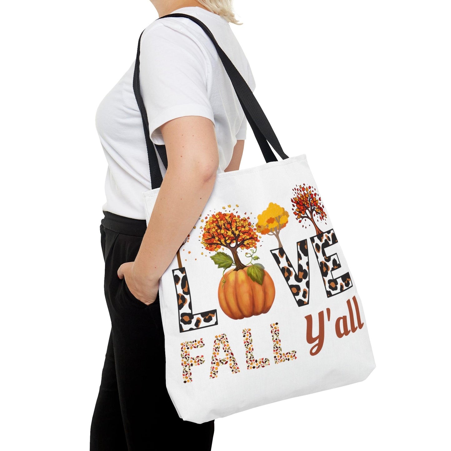 Love Fall Pumpkin Tote Bag Cute Market Bag, Eco Friendly Grocery Bag - Aesthetic Bag, Fall Tote Bag, Mom Bag Canvas Bag Pumpkin spice latte