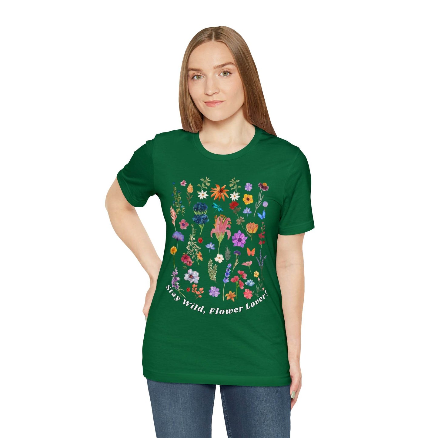 Wildflower Tshirt Flowers Shirt Floral Tshirt Flower Shirt Gift for Women - Ladies Shirts Best Friend Gift, Plant Mom Stay Wild flower lover - Giftsmojo