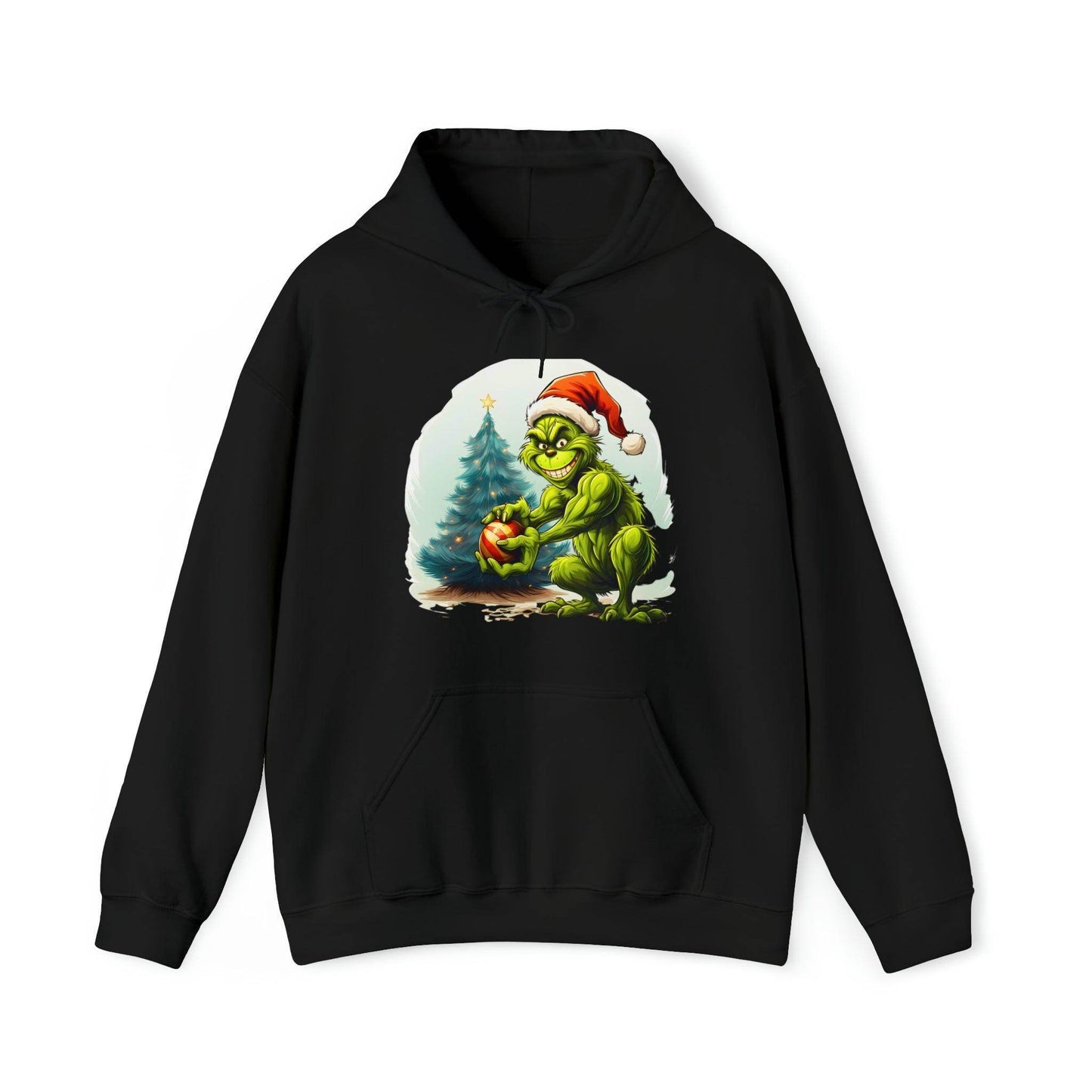 Grinch Christmas Sweatshirt Grinch Hooded Sweatshirt Christmas Sweater Truck Pullover Christmas Tree Sweat Pine Tree Pullover Grinch With a Mug - Giftsmojo