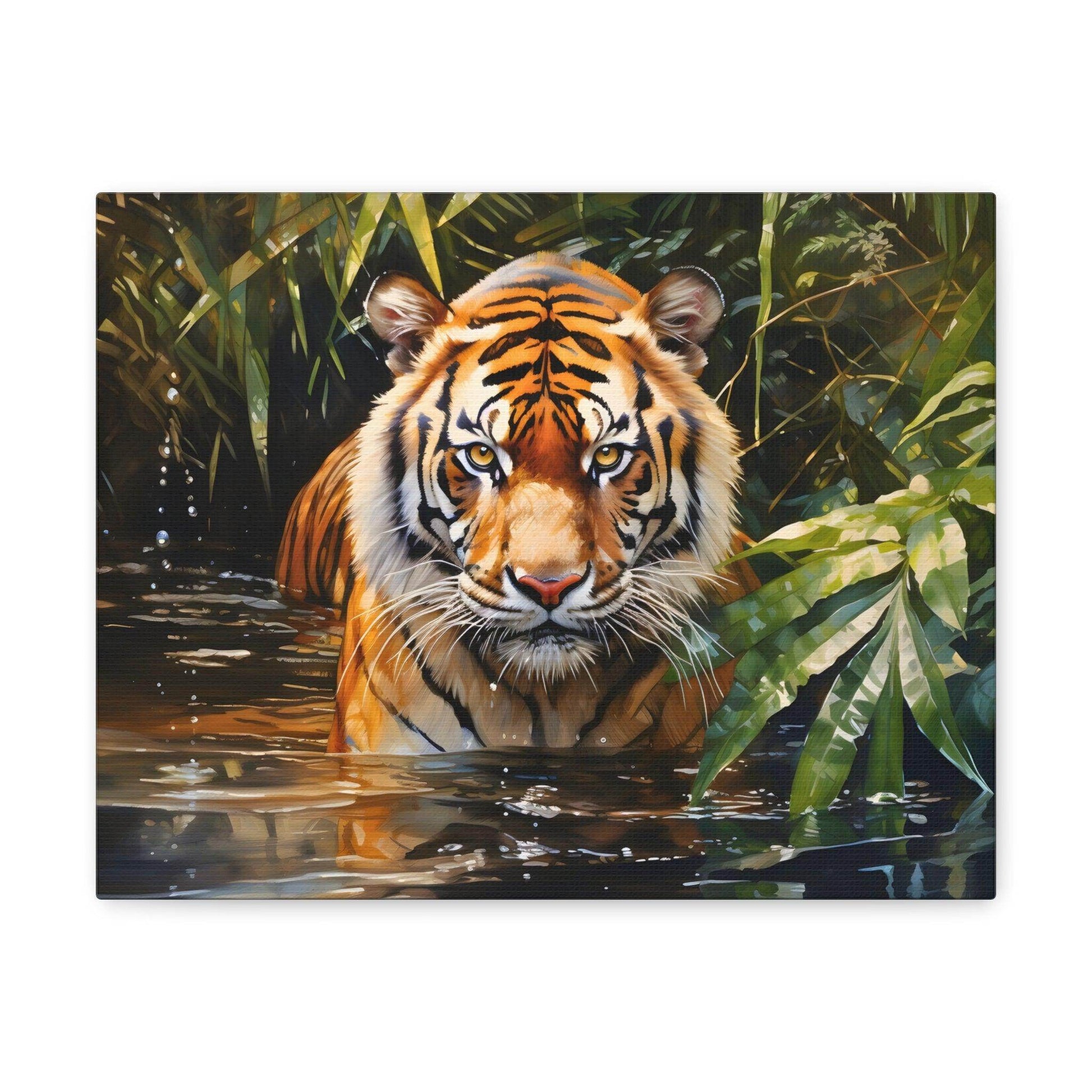 Watercolor Tiger In Nature Art Canvas Gallery Wraps Tiger Print Large Canvas Art Animal Wall Art minimalist Wall Art Lover Gift - Giftsmojo