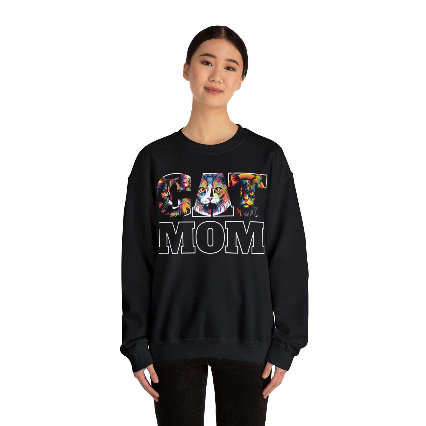 Cat Mom Sweatshirt Cat Sweatshirt Cat Crewneck Sweatshirt Cat Mom Gift Cat Lover Gift Cat Mama Shirt Cat Lover Sweater Animal Lover Gift - Giftsmojo