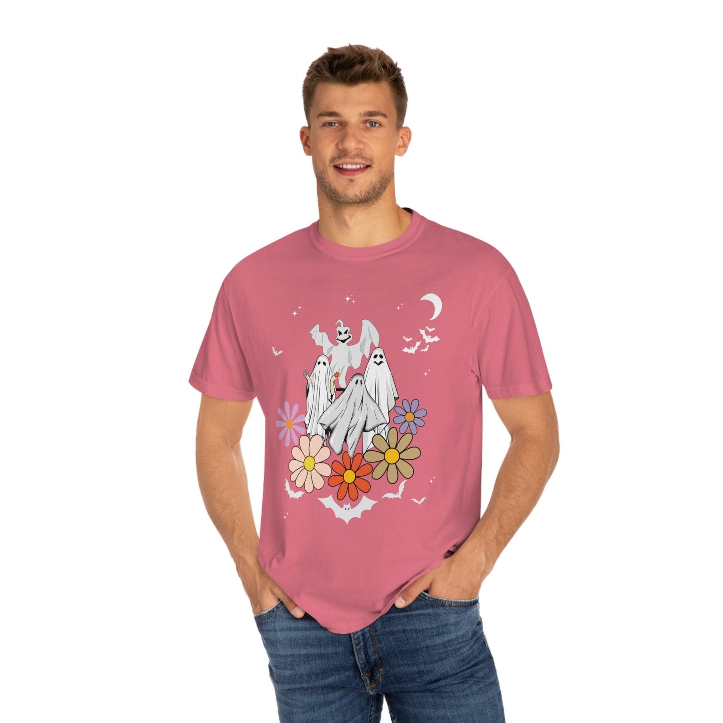 Retro Halloween t-shirt, Vintage Floral Ghost Shirt Halloween Shirt