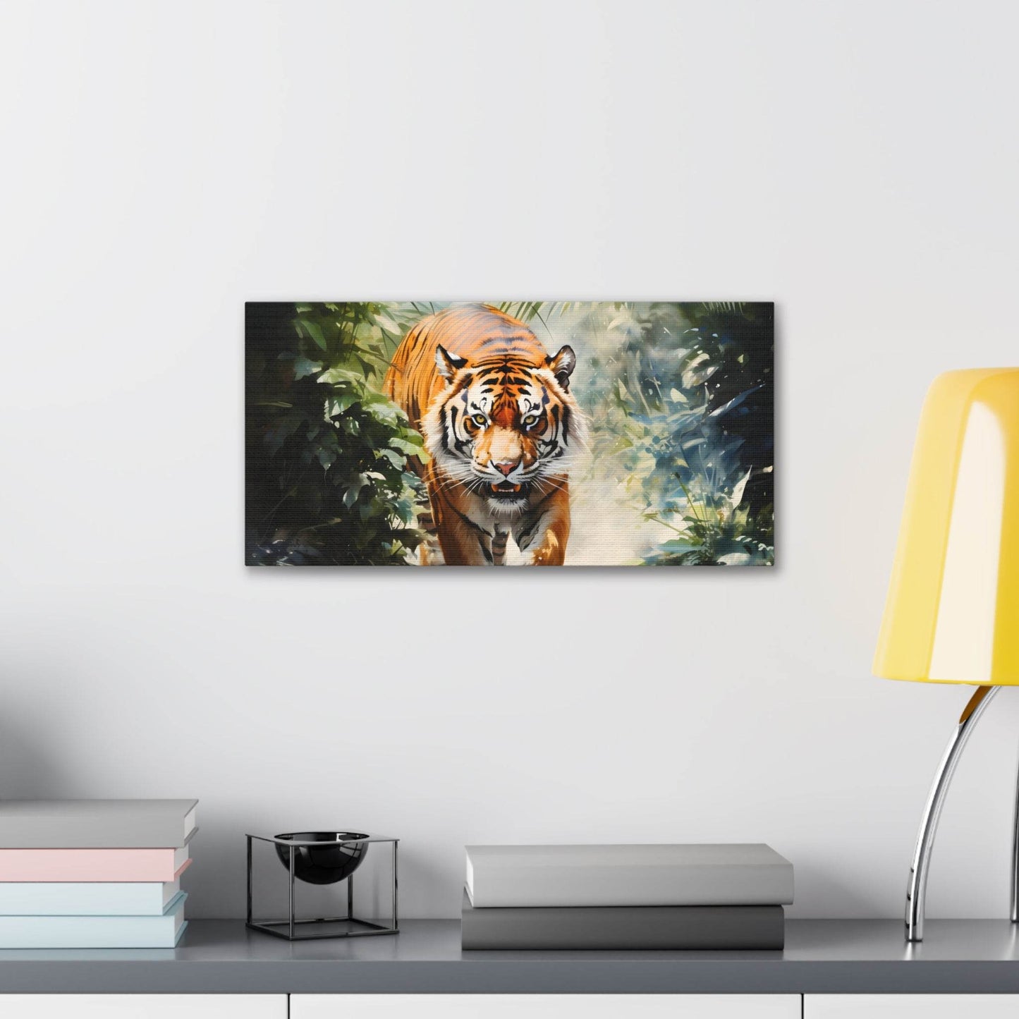 Watercolor Tiger In Nature Art Canvas Gallery Wraps Tiger Print Large Canvas Art Animal Wall Art minimalist Wall Art Lover Gift - Giftsmojo