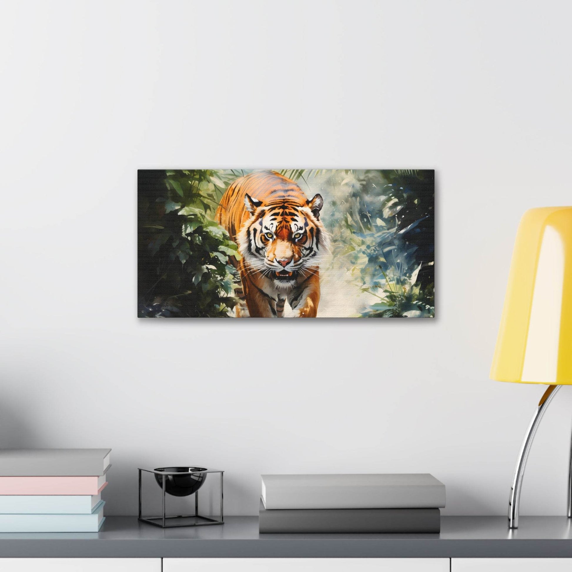 Watercolor Tiger In Nature Art Canvas Gallery Wraps Tiger Print Large Canvas Art Animal Wall Art minimalist Wall Art Lover Gift - Giftsmojo