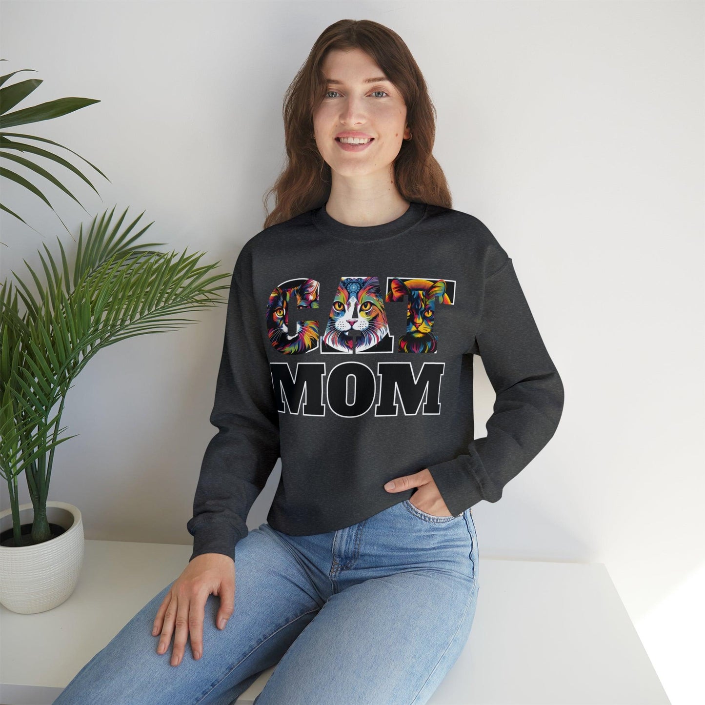 Cat Mom Sweatshirt Cat Sweatshirt Cat Crewneck Sweatshirt Cat Mom Gift Cat Lover Gift Cat Mama Shirt Cat Lover Sweater Animal Lover Gift