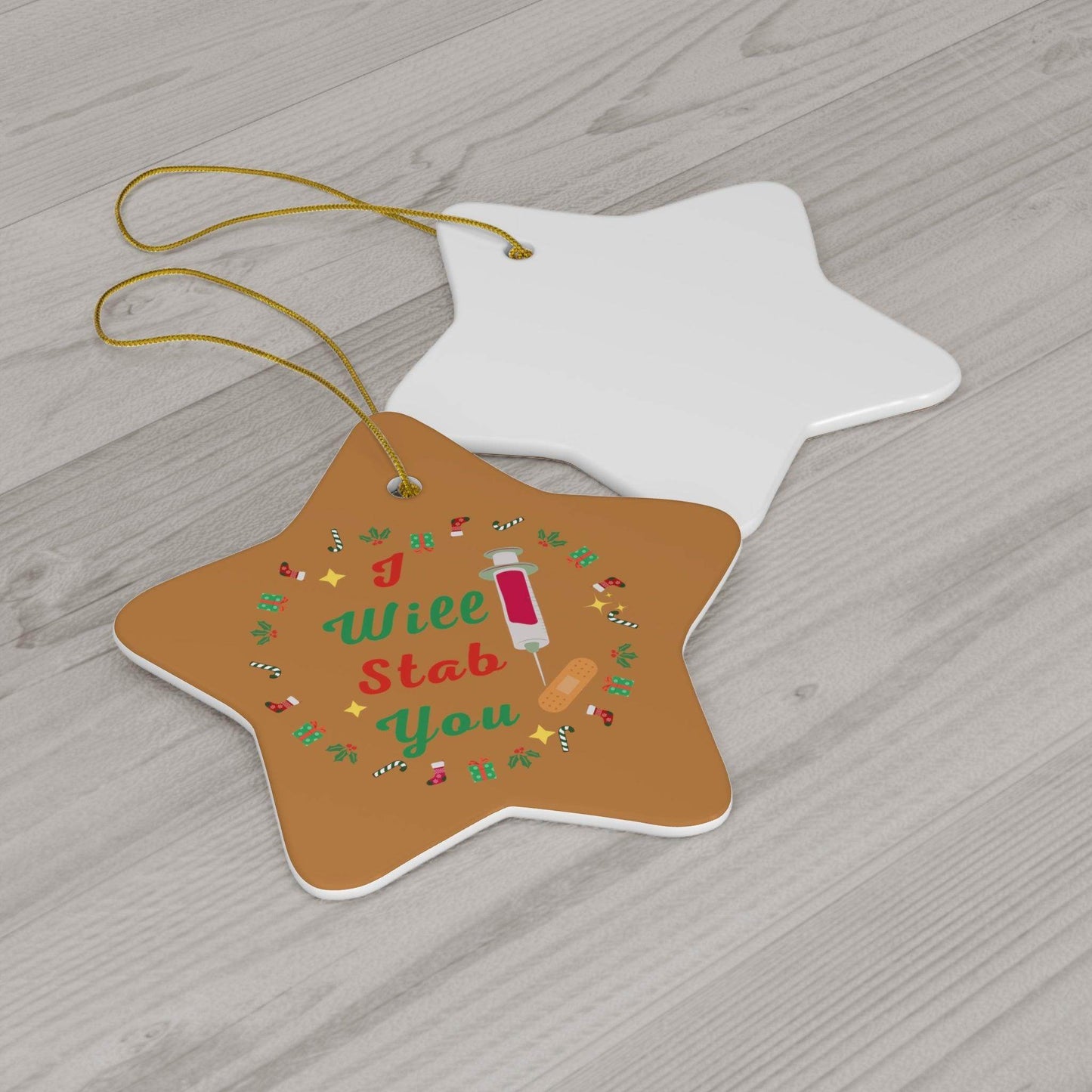 I will Stab You Nurse Christmas Ornament Nurse Ornament Nurse Christmas Tree Ornament Nurse Care Ornament Nurses Ornament Occupation Job - Giftsmojo