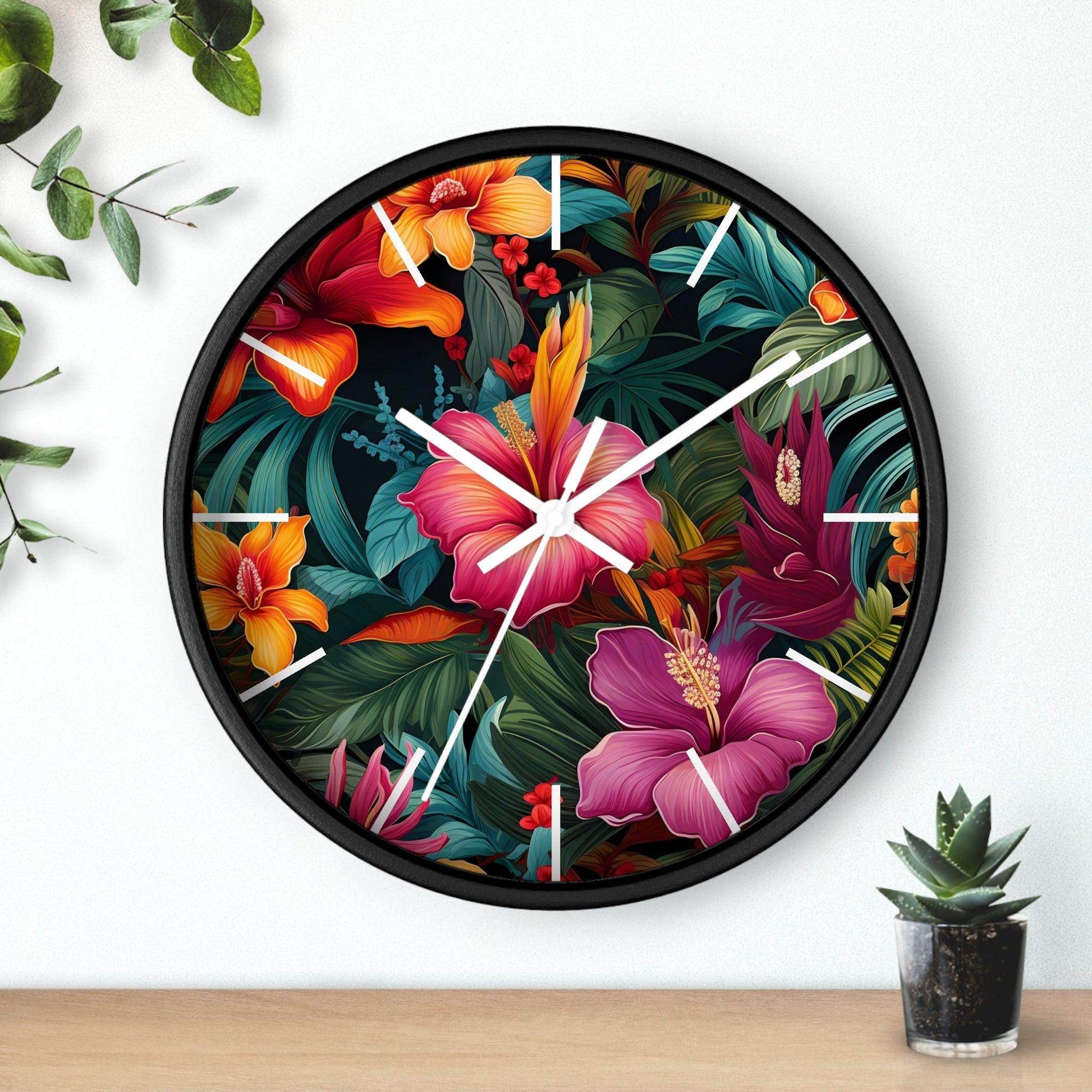 Wild Flower Wall Clock Flower Wall Clocks Home Clock Spring Clock Floral Clock Home Decor - Giftsmojo