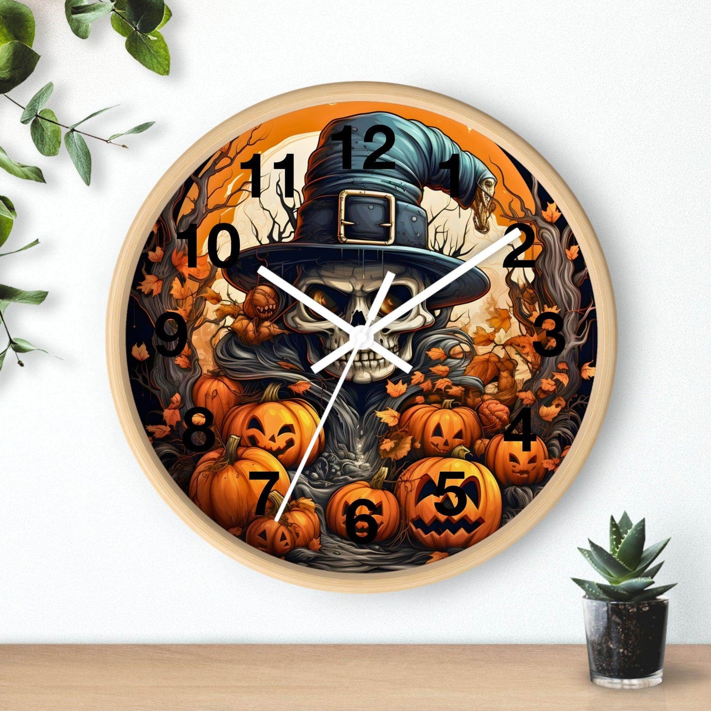 Halloween Ghost Wall Clock Halloween Wall Clocks Home Decor Halloween Clock Fall Clock Halloween Decor - Giftsmojo