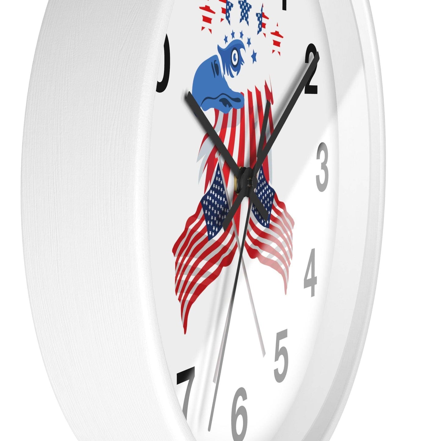 USA Flag Wall Clock, Home decor gift, House Warming gift, New Home Gift, Patriotic Gift School Clock Home Clock Office Clock - Giftsmojo