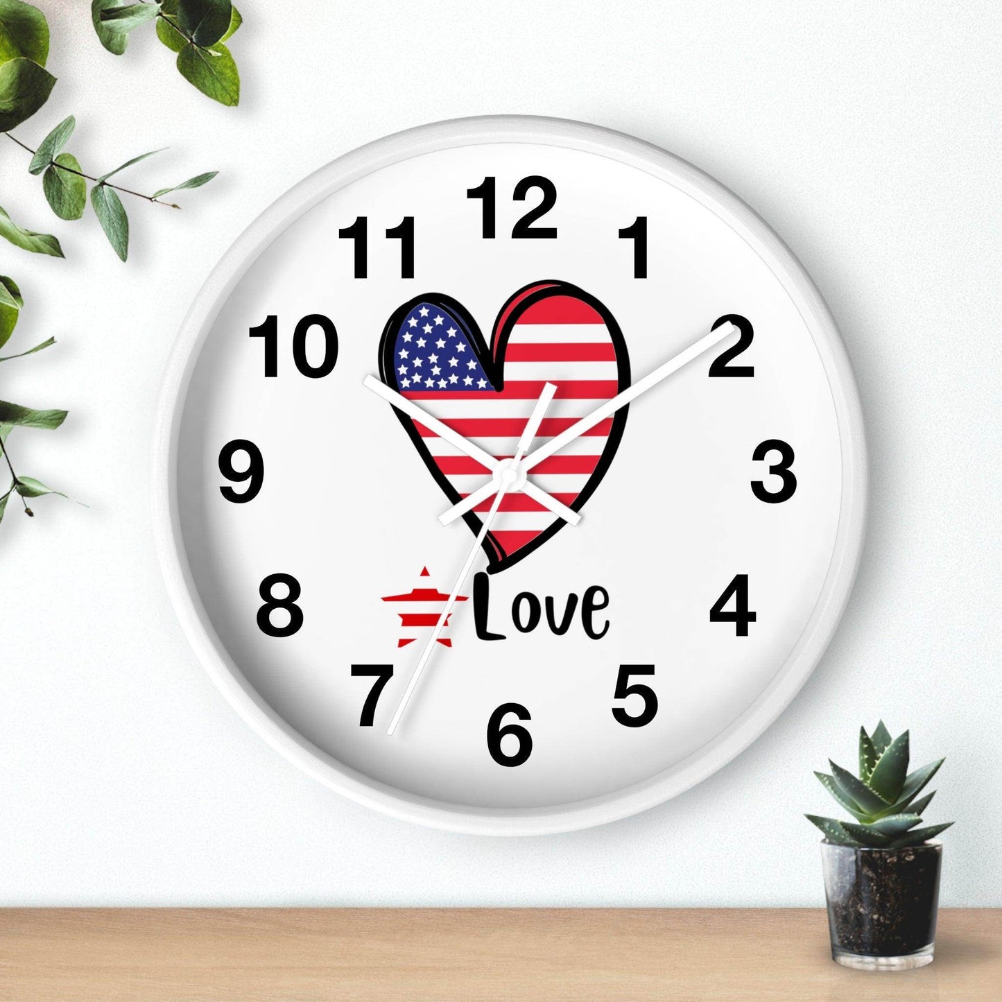 USA Flag Wall Clock, Home Decor gift, House Warming Gift, New Home Gift, Patriotic Gift for Americans Office Clock School Clock Home Clock - Giftsmojo
