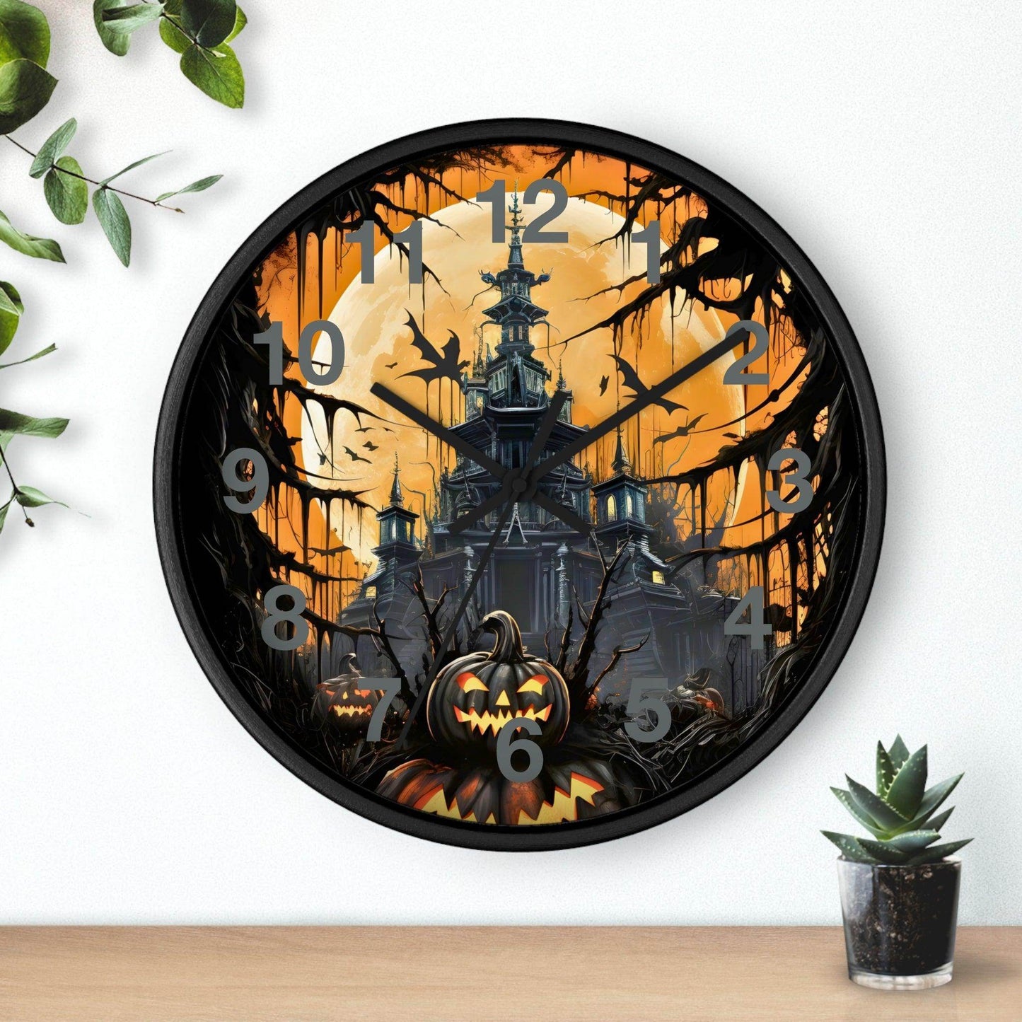 Halloween Ghost Wall Clock Halloween Wall Clocks Halloween Clock Fall Clock Halloween Decor - Giftsmojo