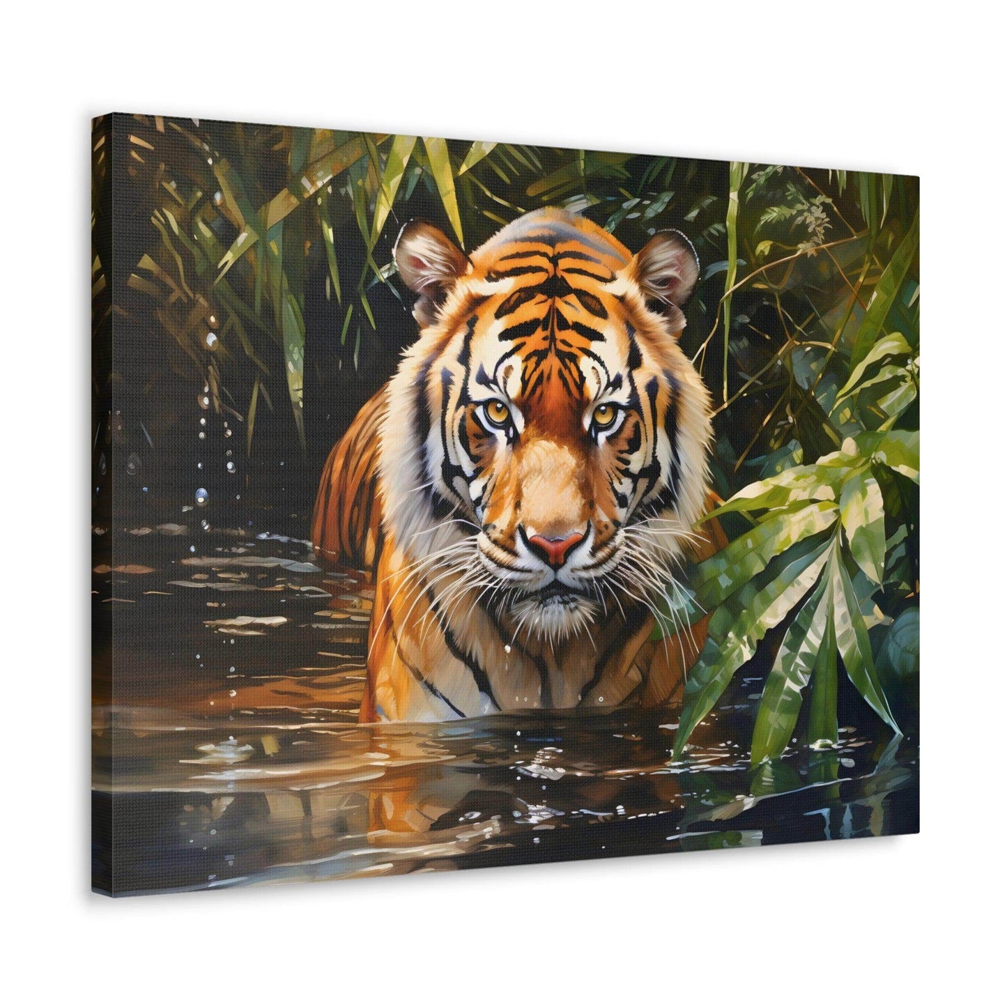 Watercolor Tiger In Nature Art Canvas Gallery Wraps Tiger Print Large Canvas Art Animal Wall Art minimalist Wall Art Lover Gift - Giftsmojo