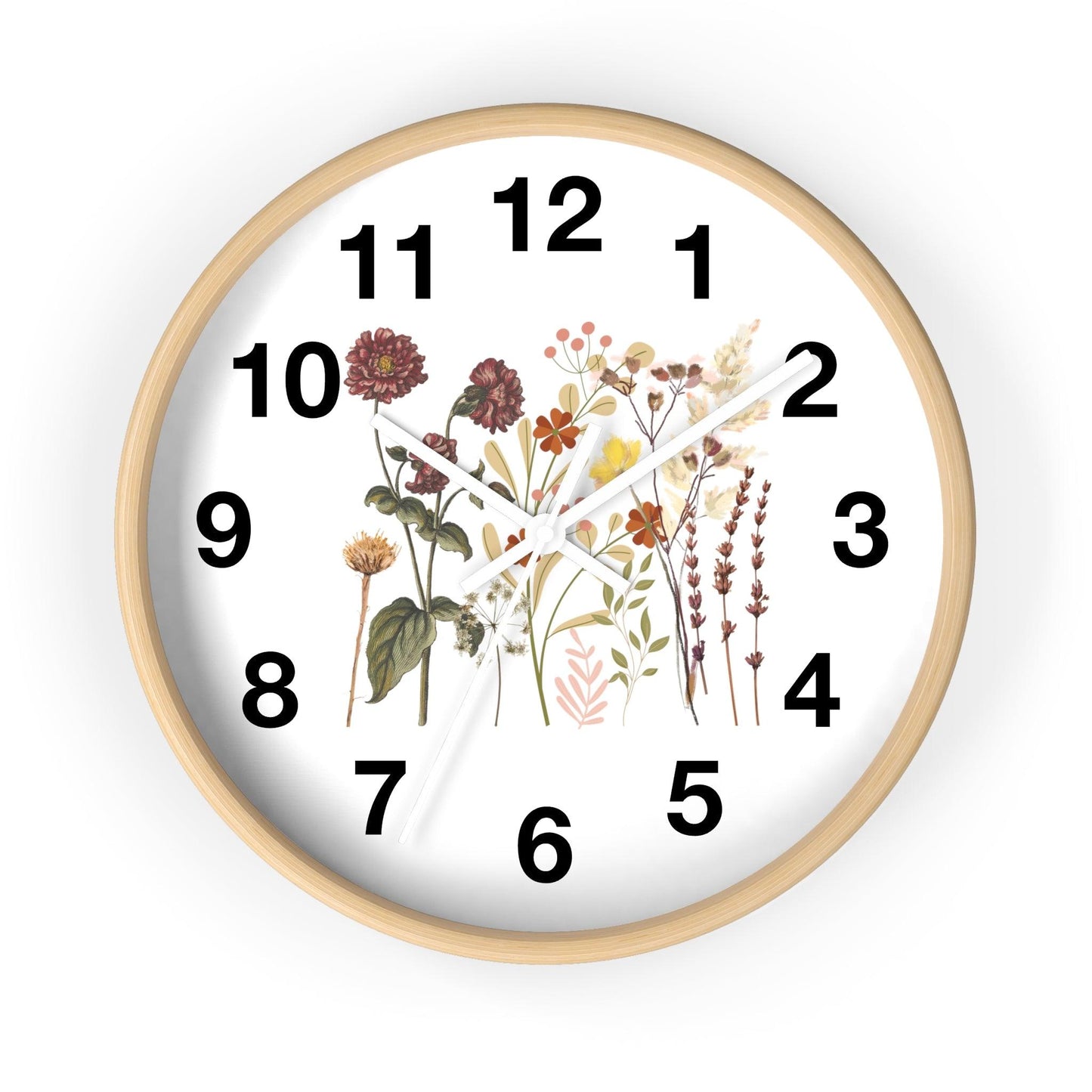 Flower wall clock, Wall clock. Floral Wall Clock, Home decor gift, House Warming gift, unique Gift, Mom gift
