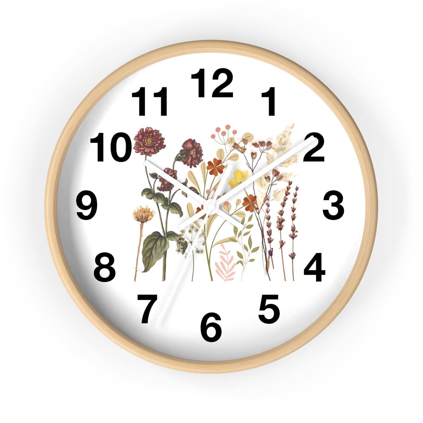 Flower wall clock, Wall clock. Floral Wall Clock, Home decor gift, House Warming gift, unique Gift, Mom gift - Giftsmojo