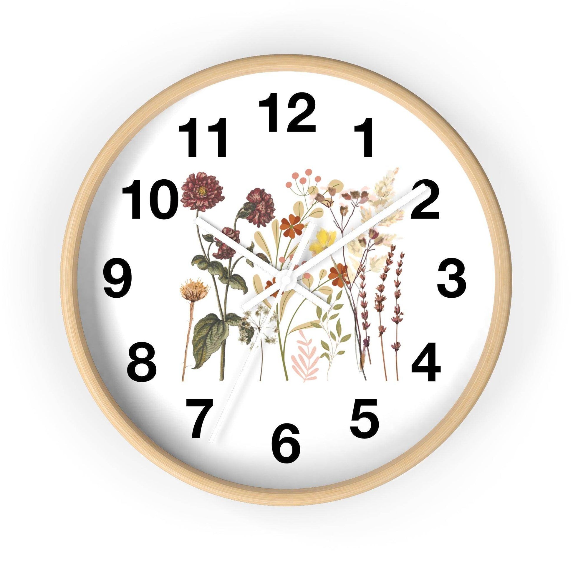 Flower wall clock, Wall clock. Floral Wall Clock, Home decor gift, House Warming gift, unique Gift, Mom gift - Giftsmojo