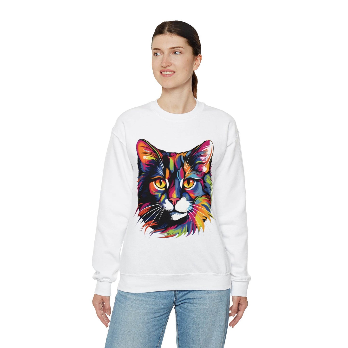 Retro Cat Lover Sweater Animal Lover Gift Cute Cat Mom Gift Cat Lover Gift Vintage Cat Mom Sweatshirt Cat Sweatshirt Cat Crewneck Sweatshirt - Giftsmojo