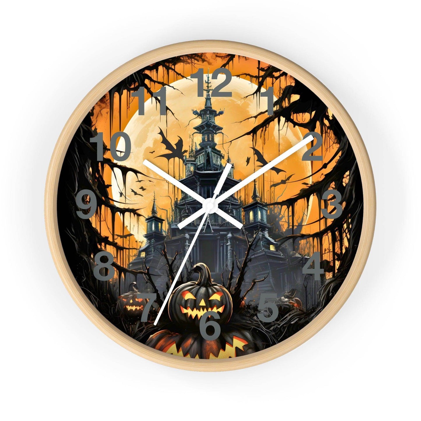 Halloween Ghost Wall Clock Halloween Wall Clocks Halloween Clock Fall Clock Halloween Decor - Giftsmojo