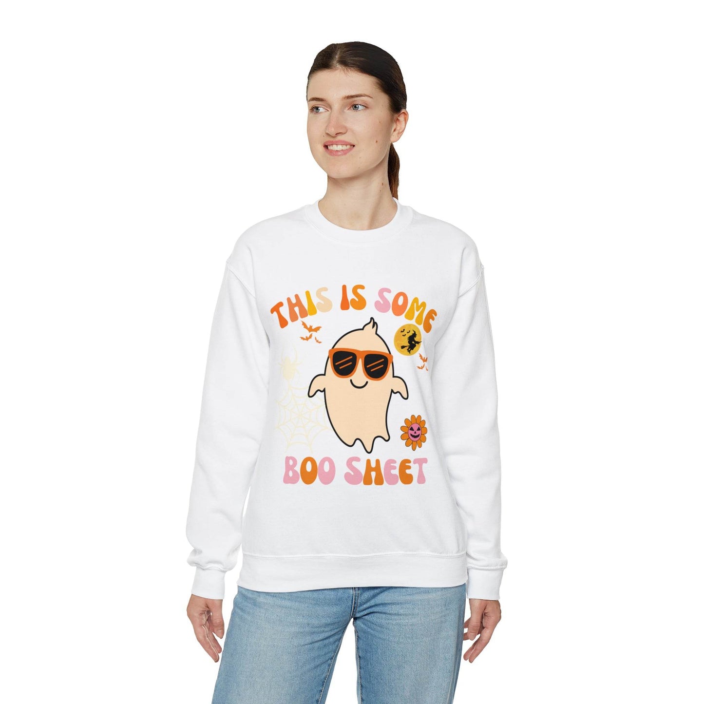 This Is Some Boo Sheet Ghost Sweatshirt Cute Ghost Sweatshirt Boo Ghost Sweatshirt Gift Shirt Funny Halloween Shirt Spooky Season Shirt - Giftsmojo