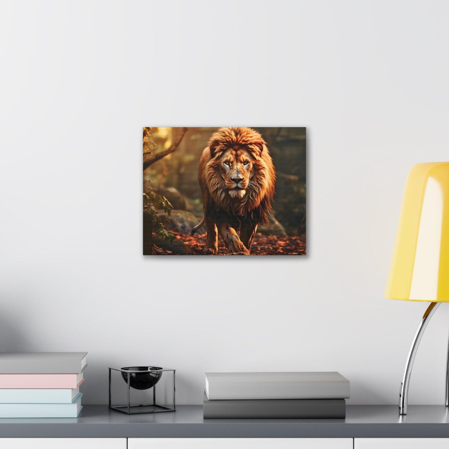 Wounded Lion In Nature Art Canvas Gallery Wraps Lion Print Large Canvas Art Animal Wall Art minimalist Wall Art Lover Gift