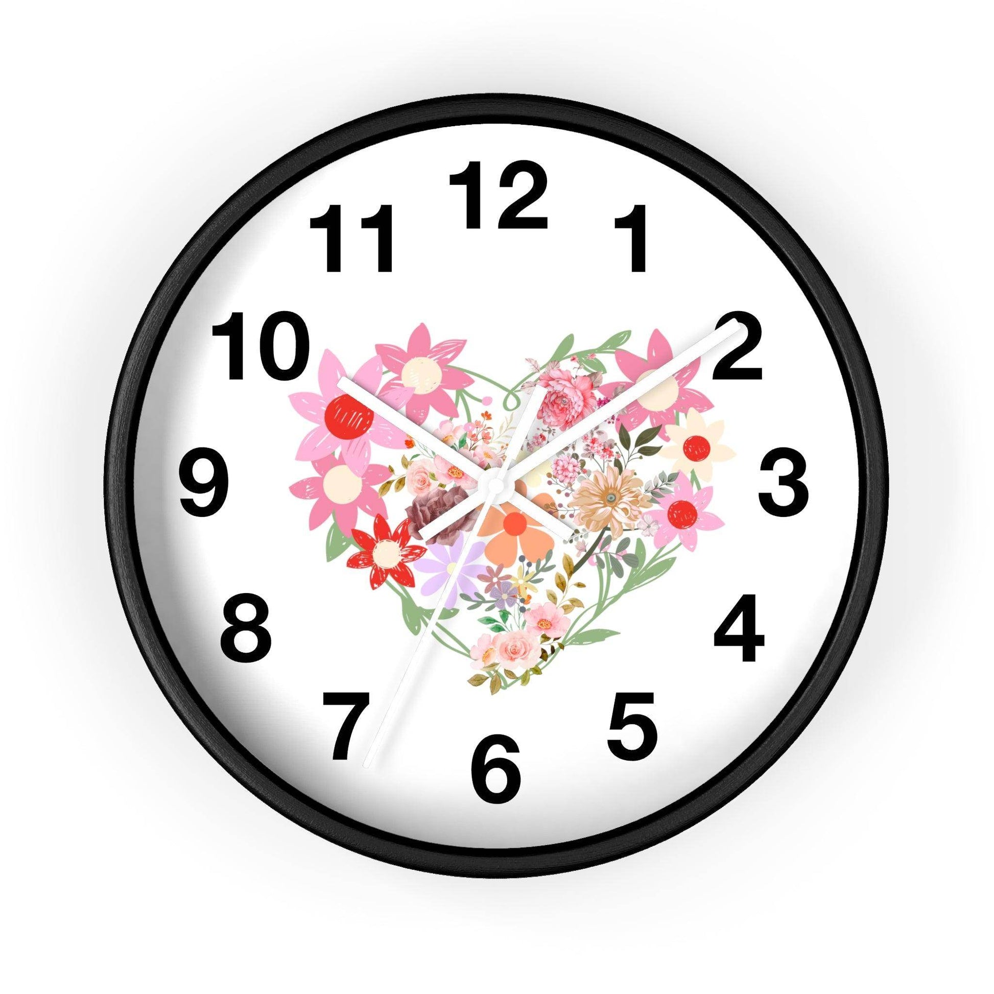 Flower wall clock, Flower Heart Wall clock, Floral Wall Clock, Home decor gift, House Warming gift, New Home Gift, Mom gift - Giftsmojo