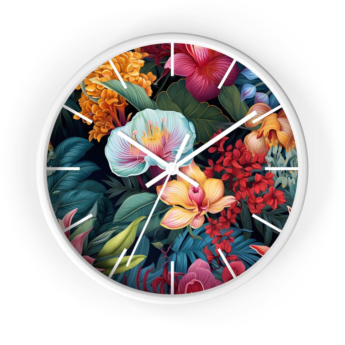 Wild Flower Wall Clock Flower Wall Clocks Home Clock Spring Clock Floral Clock Home Decor - Giftsmojo