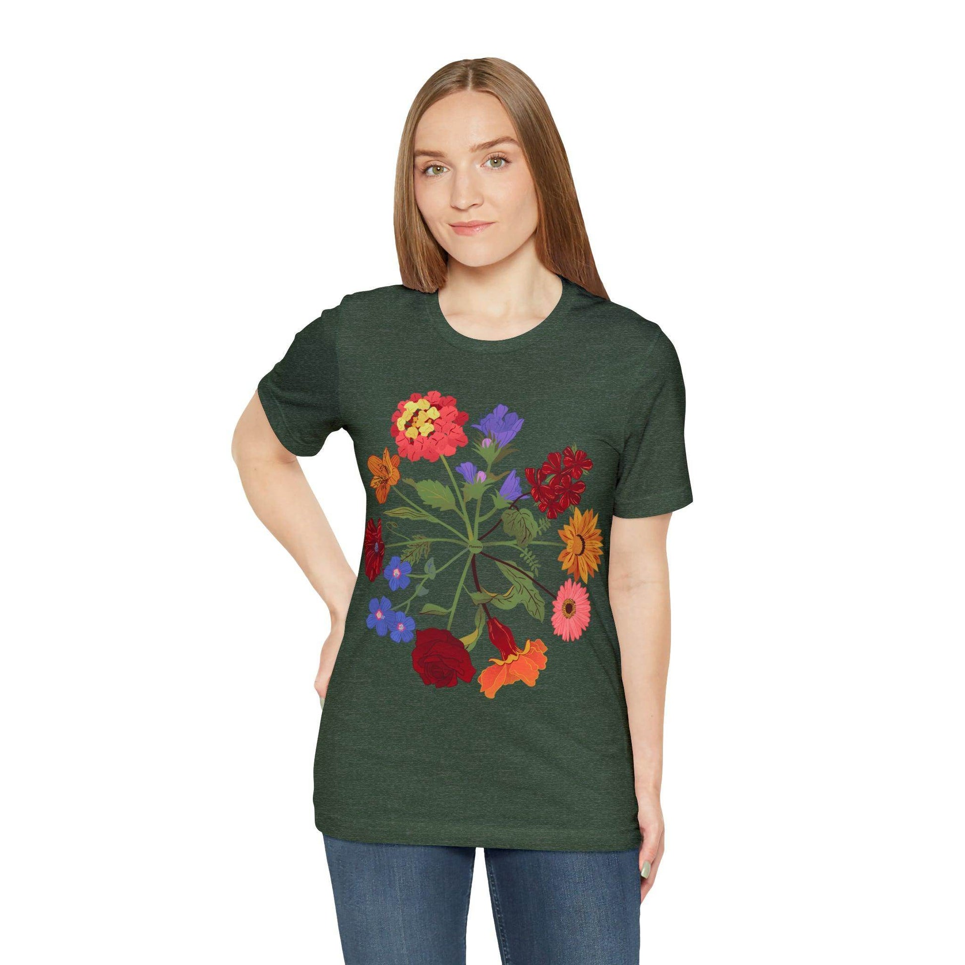 Wildflower Tshirt, Flower Shirt, Types of Flowers Shirt, Floral Tshirt, Gift for Women, Ladies Shirts Best Friend Gift, Plant Mom Nature Tee - Giftsmojo