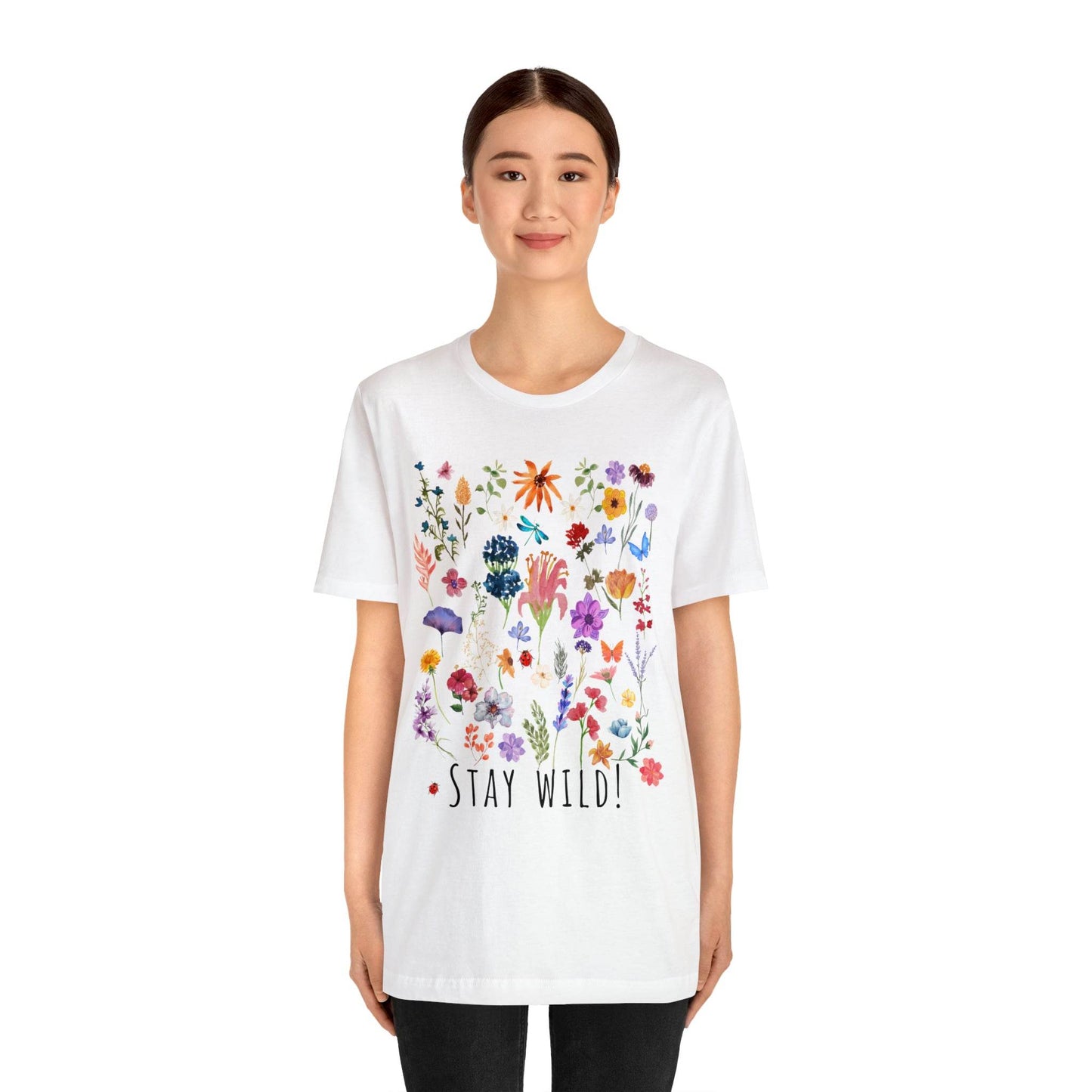 Wildflower Tshirt, Stay Wild Flowers Shirt, Floral Tshirt, Flower Shirt, Gift for Women, Ladies Shirts, Best Friend Gift, Plant Mom shirt - Giftsmojo