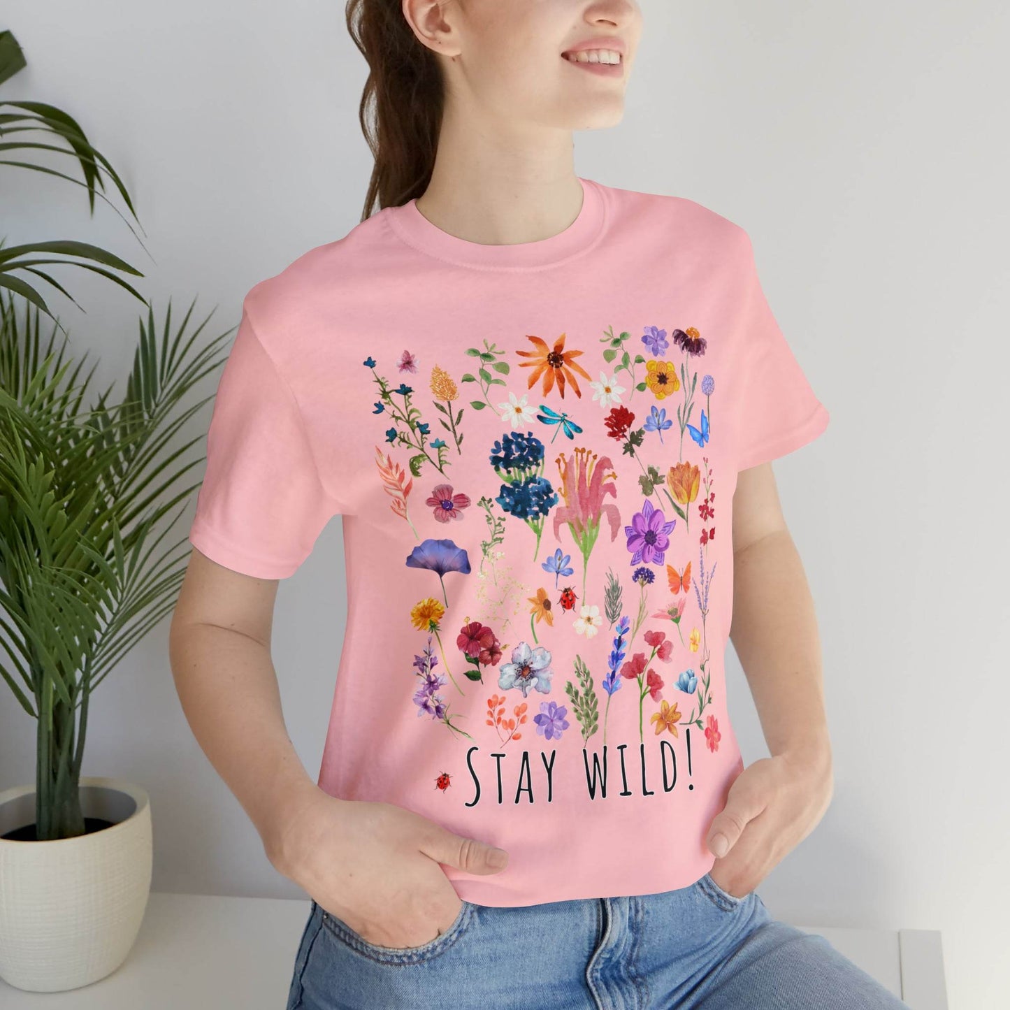 Wildflower Tshirt, Stay Wild Flowers Shirt, Floral Tshirt, Flower Shirt, Gift for Women, Ladies Shirts, Best Friend Gift, Plant Mom shirt - Giftsmojo
