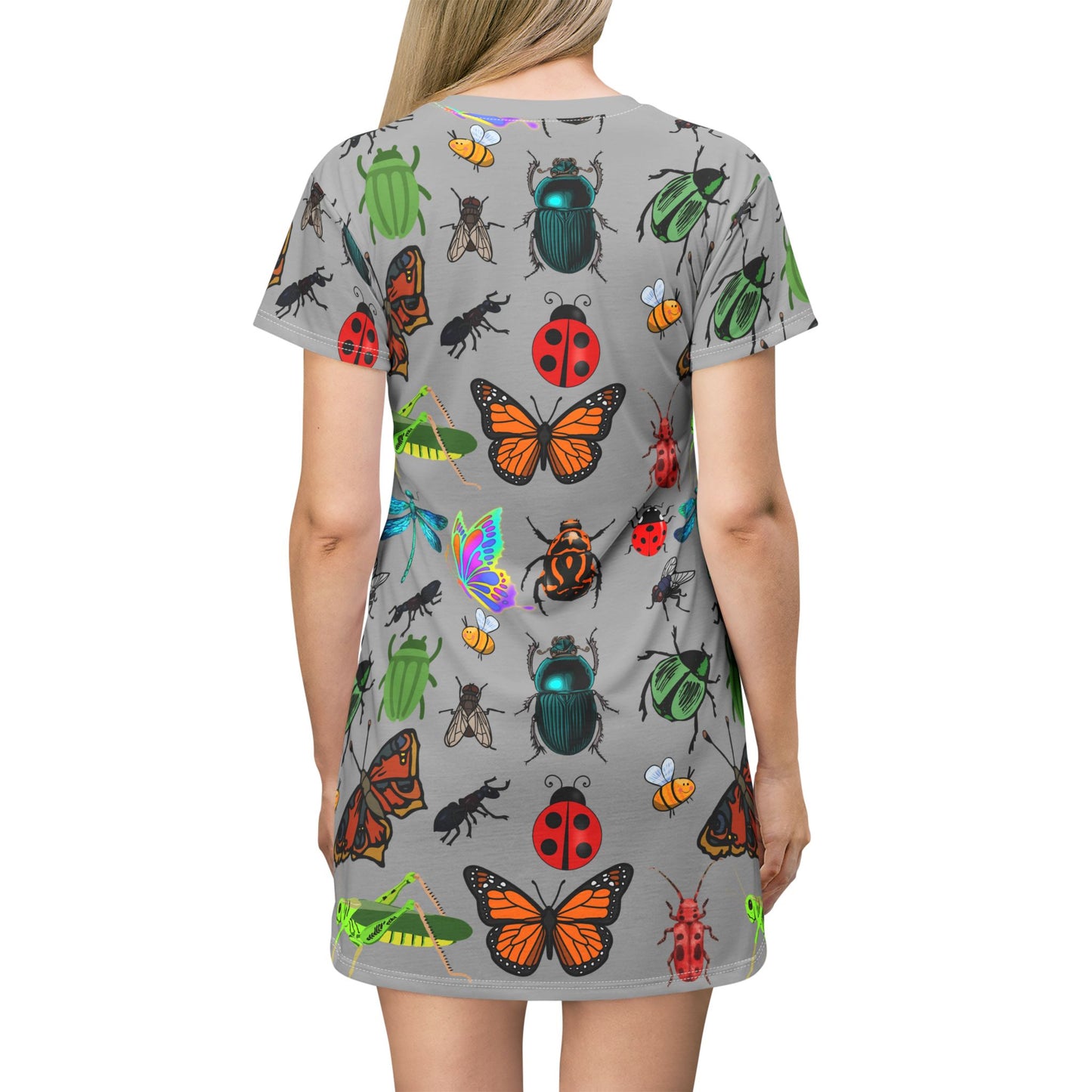 Bug T-Shirt Dress - Unique Insect Print
