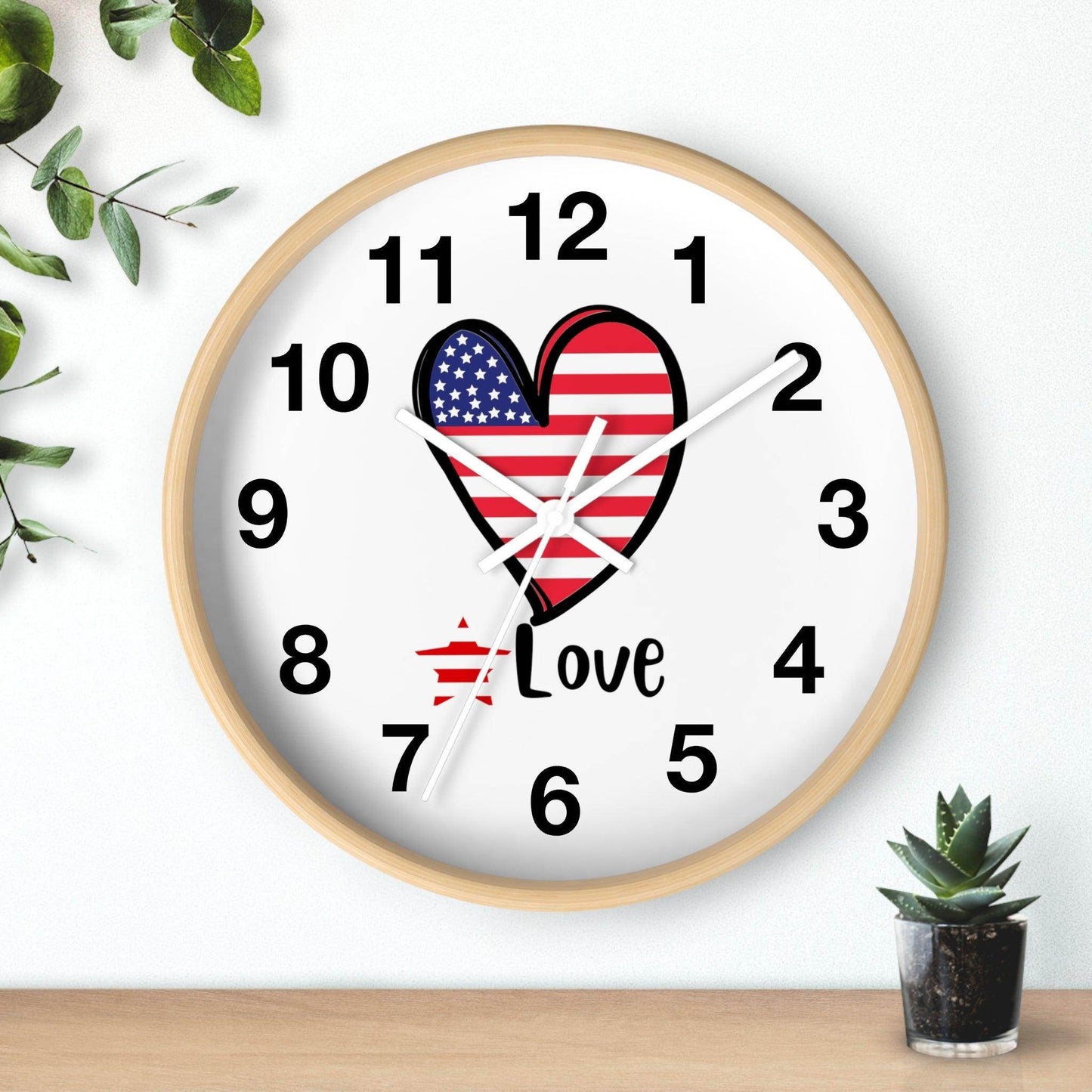USA Flag Wall Clock, Home Decor gift, House Warming Gift, New Home Gift, Patriotic Gift for Americans Office Clock School Clock Home Clock - Giftsmojo