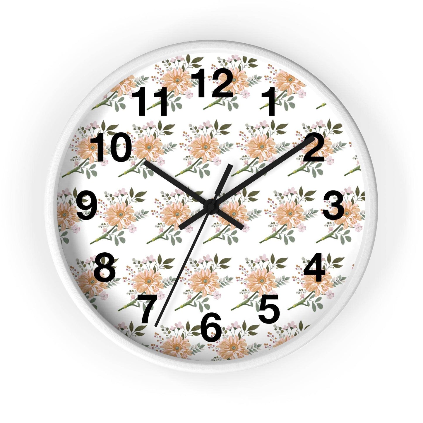 Flower wall clock, Wall clock. Floral Wall Clock, Home decor gift, House Warming gift, unique Gift, Mom gift - Giftsmojo