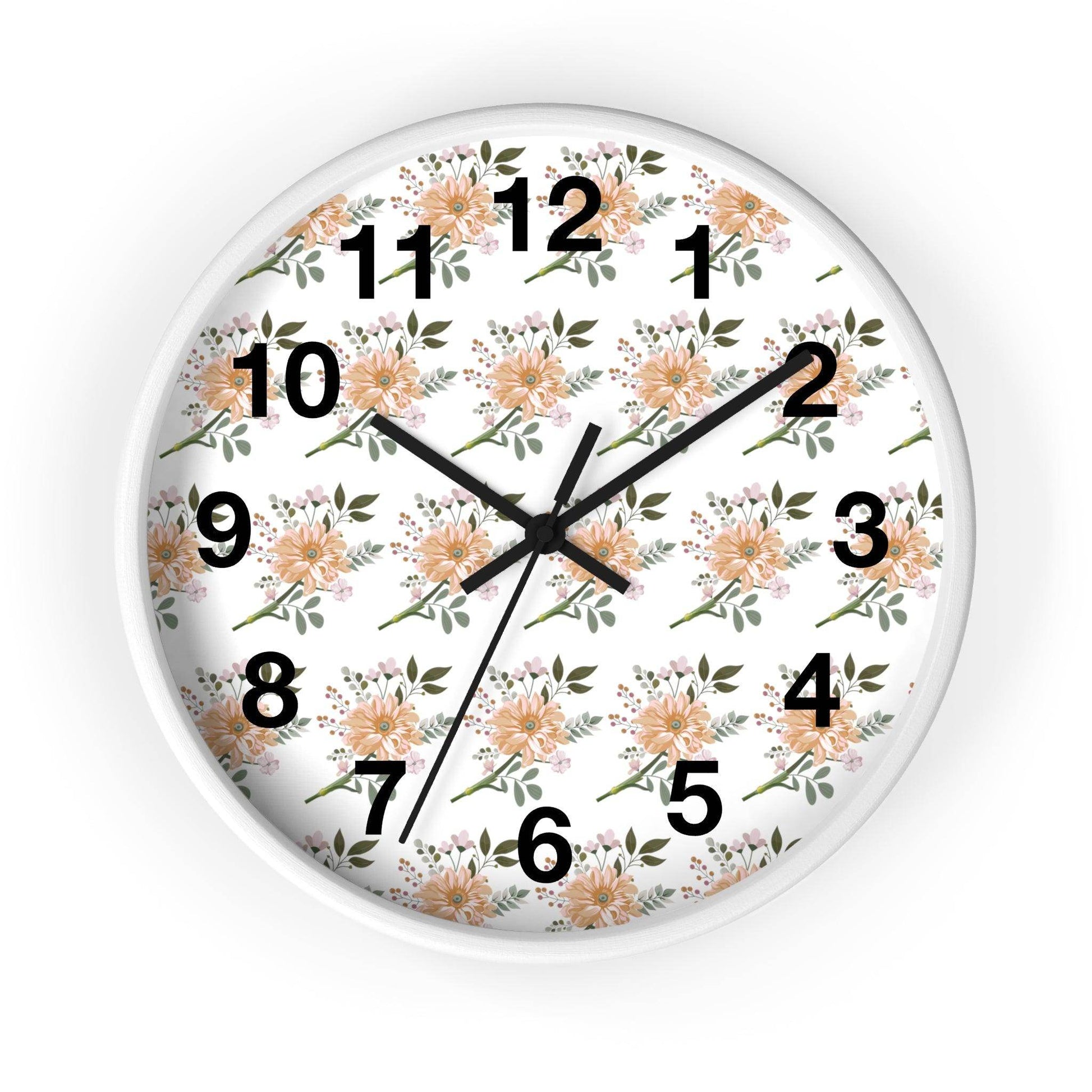 Flower wall clock, Wall clock. Floral Wall Clock, Home decor gift, House Warming gift, unique Gift, Mom gift - Giftsmojo