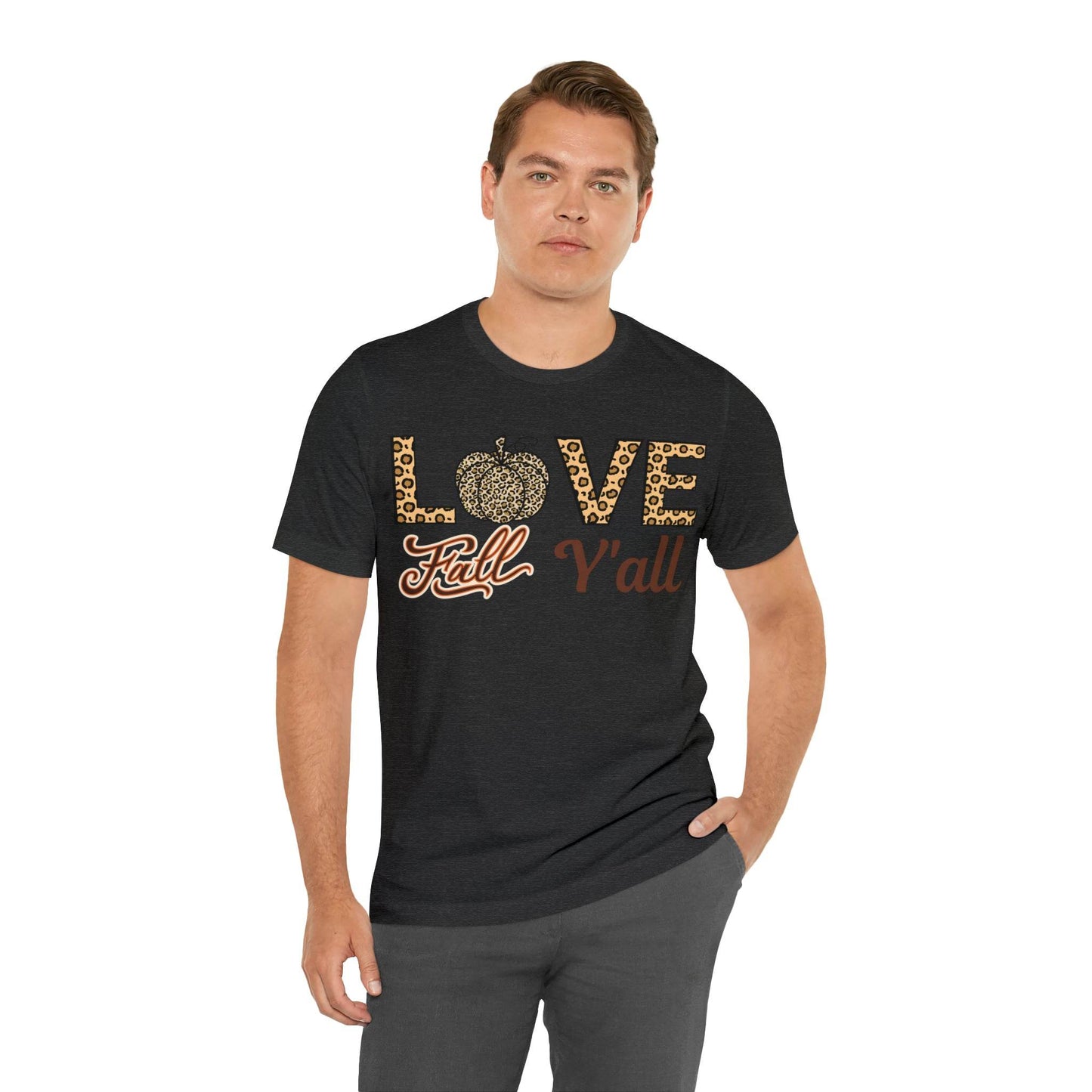 Leopard Print Love Fall Y'all Shirt, Pumpkin Shirt, Fall Shirt for Fall Lovers, Fall Gift - Giftsmojo
