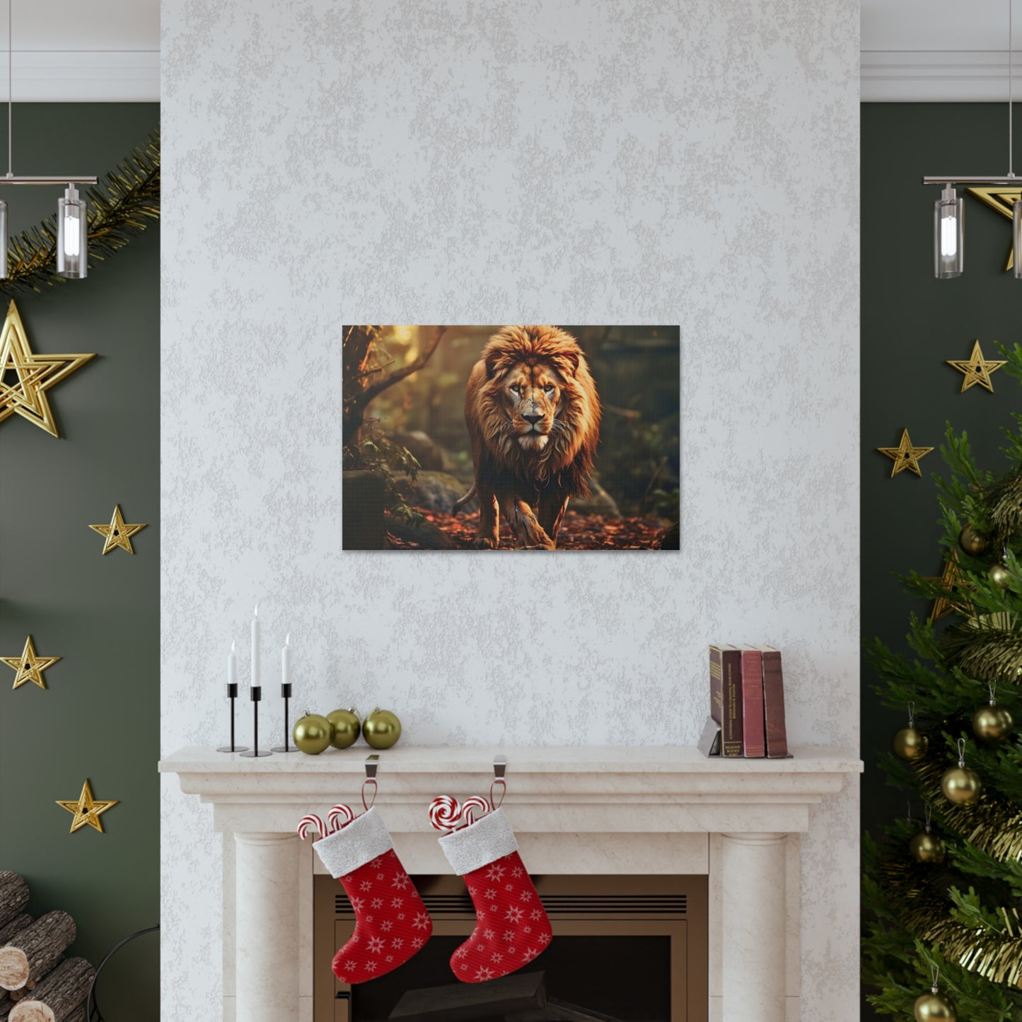 Wounded Lion In Nature Art Canvas Gallery Wraps Lion Print Large Canvas Art Animal Wall Art minimalist Wall Art Lover Gift