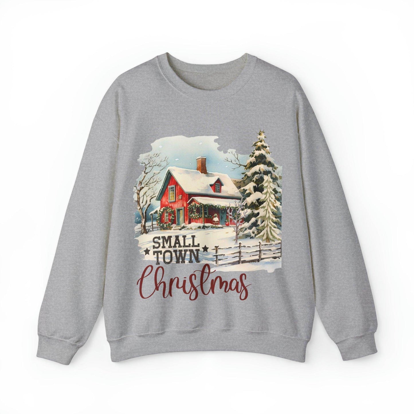 Small Town Christmas Sweatshirt Christmas on The Farm Sweatshirt Mooey Christmas Farm Sweatshirt Christmas Sweater Trendy Christmas Shirt Farmers - Giftsmojo