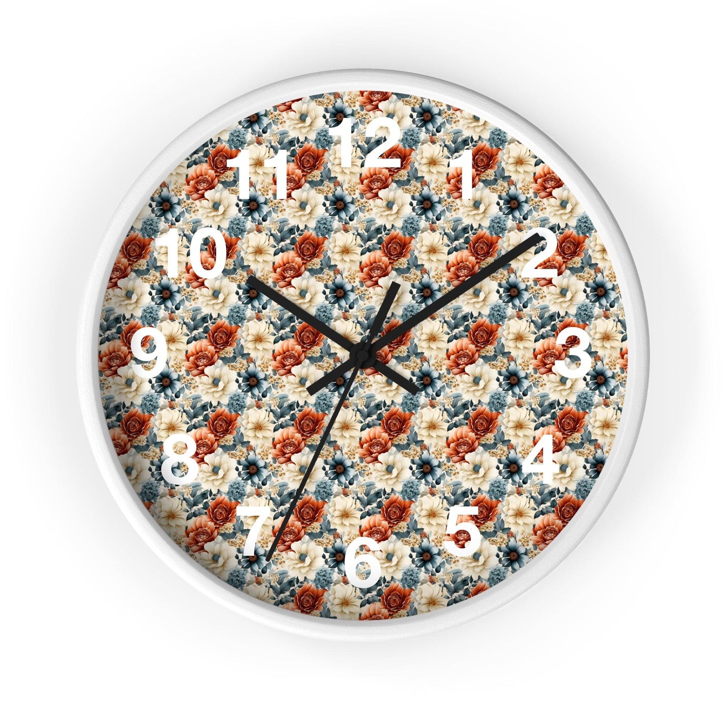 Vintage Flower Wall Clock Floral Wall Clock Kids Room Home Decor New Home House Warming Gift New Home Owner,