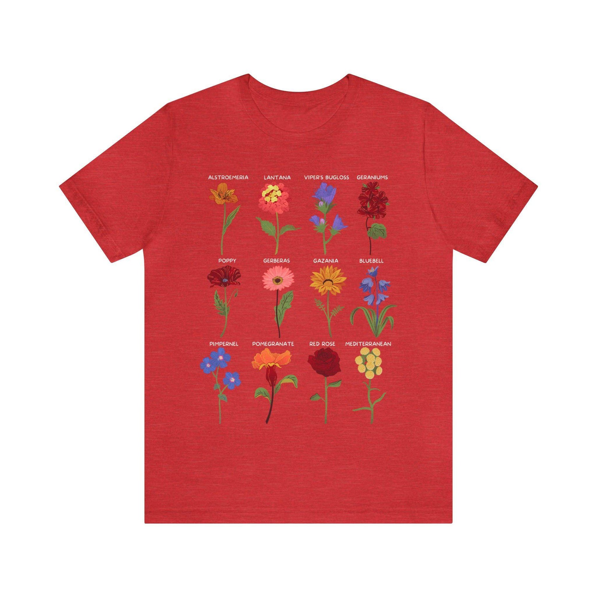 Wildflower Tshirt, Flower Shirt, Types of Flowers Shirt, Floral Tshirt, Gift for Women, Ladies Shirts Best Friend Gift, Plant Mom Nature Tee - Giftsmojo