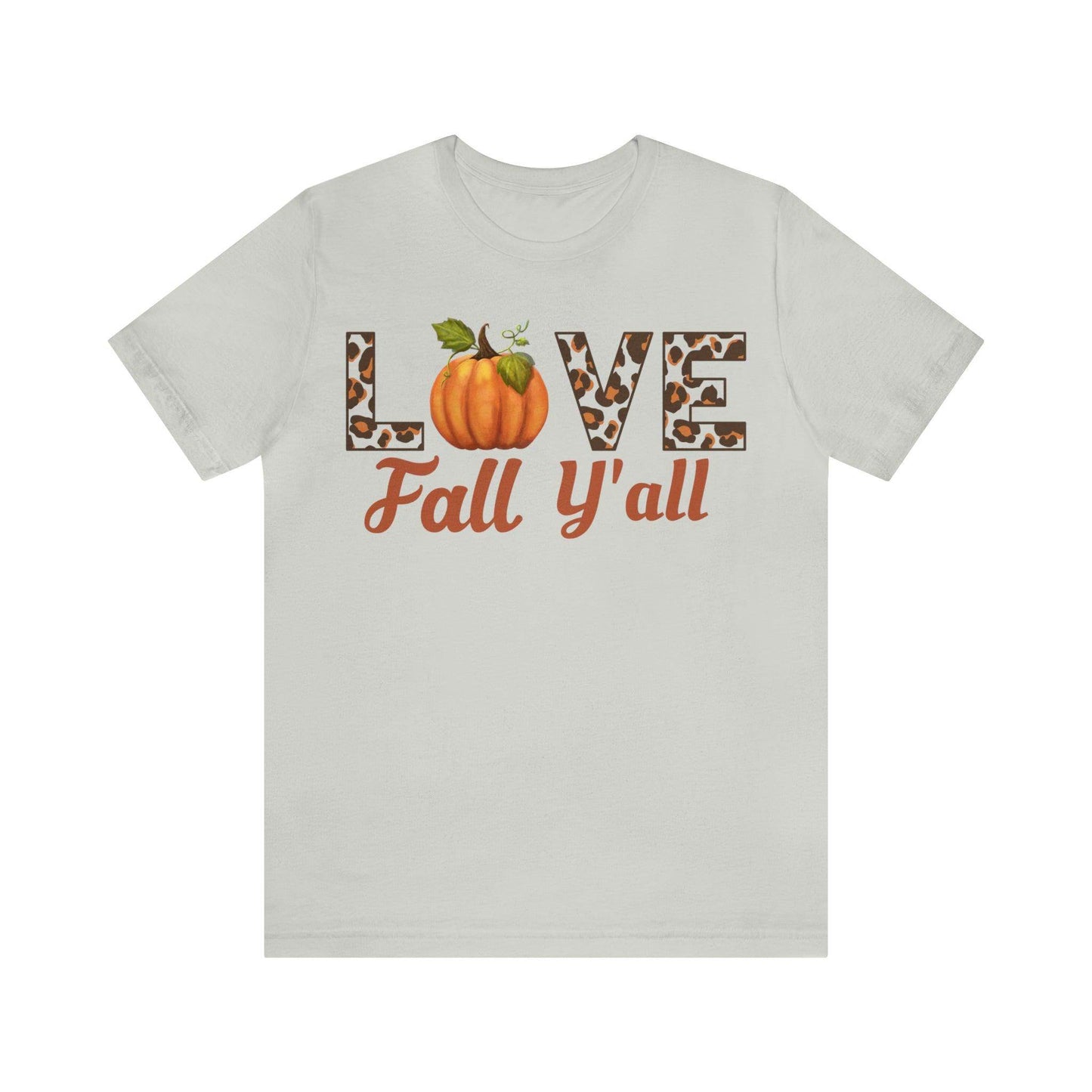 Leopard Print Love Fall Y'all Shirt, Pumpkin Shirt, Fall Shirt for Fall Lover, Fall gift - Giftsmojo