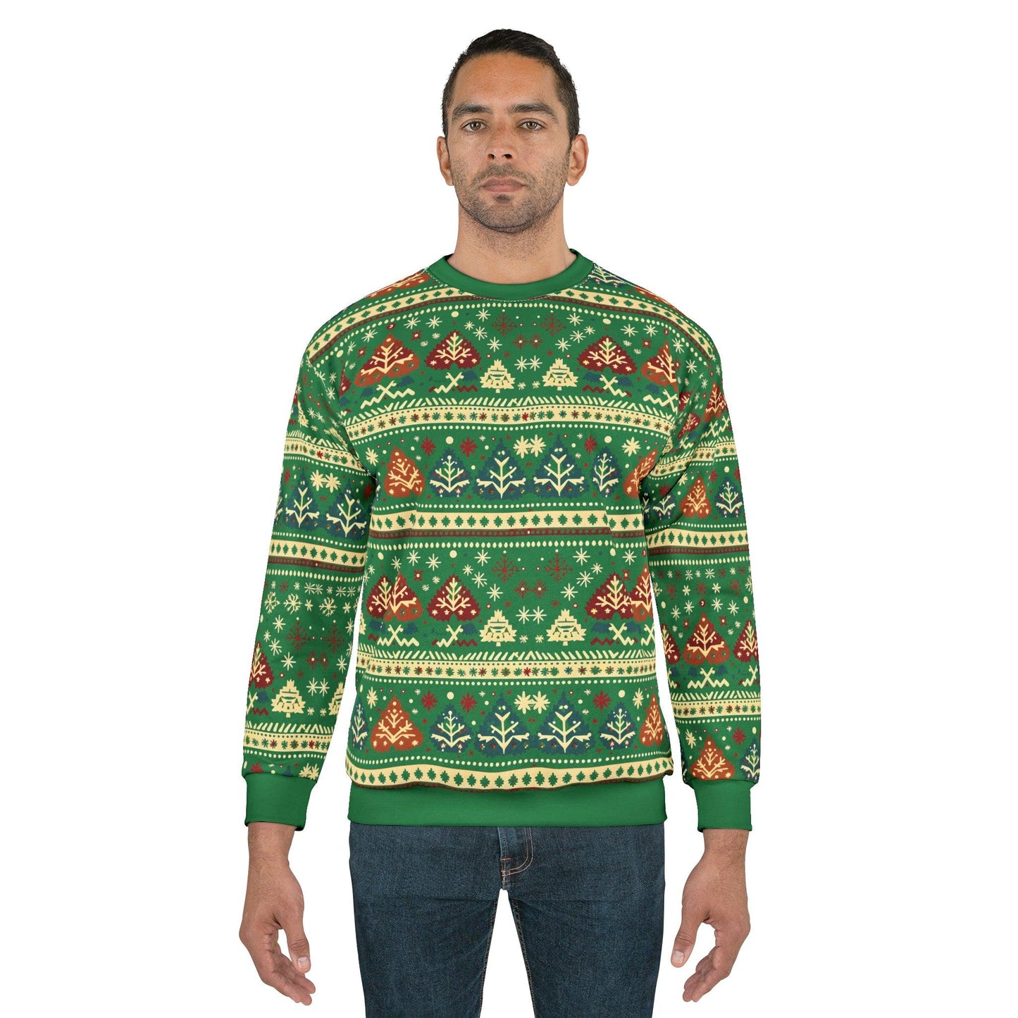 Ugly Christmas Sweater Green Christmas Sweatshirt Ugly Sweatshirt Full Ugly Christmas Shirt - Giftsmojo