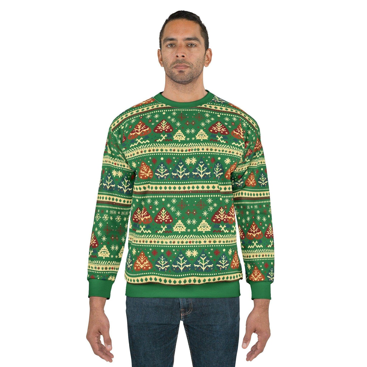 Ugly Christmas Sweater Green Christmas Sweatshirt Ugly Sweatshirt Full Ugly Christmas Shirt - Giftsmojo