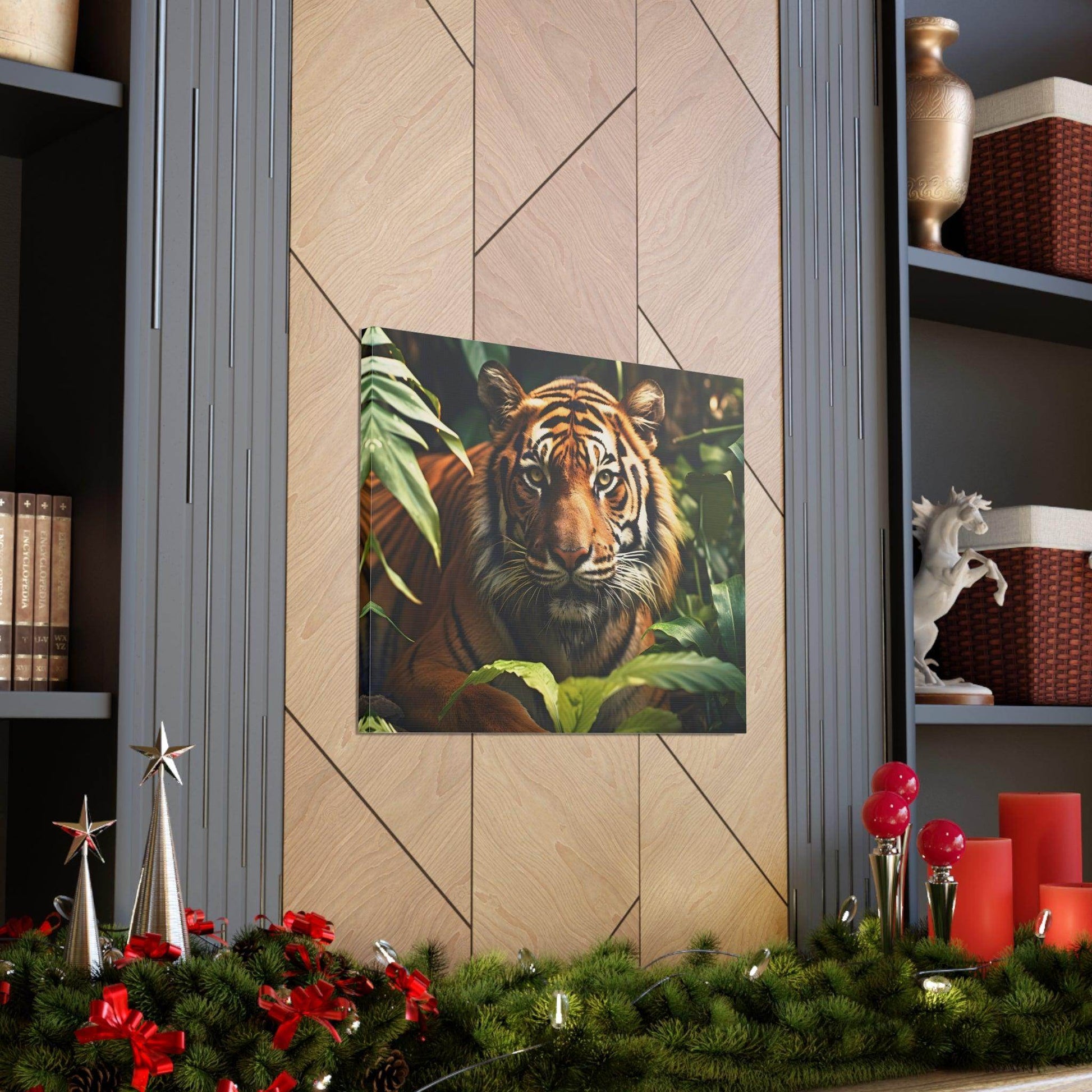 Tiger In Nature Art Canvas Gallery Wraps Tiger Print Large Canvas Art Animal Wall Art minimalist Wall Art Lover Gift - Giftsmojo