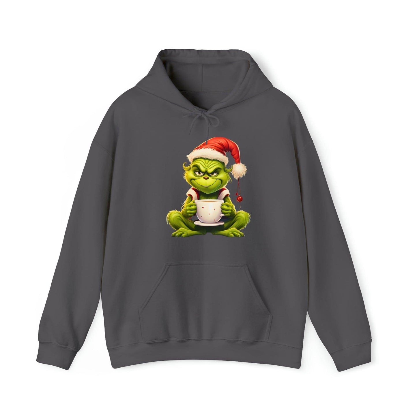 Funny Grinch Hooded Sweatshirt Grinch Christmas Sweatshirt Christmas Sweater Truck Pullover Christmas Tree Sweat Pine Tree Pullover Grinch With a Mug - Giftsmojo