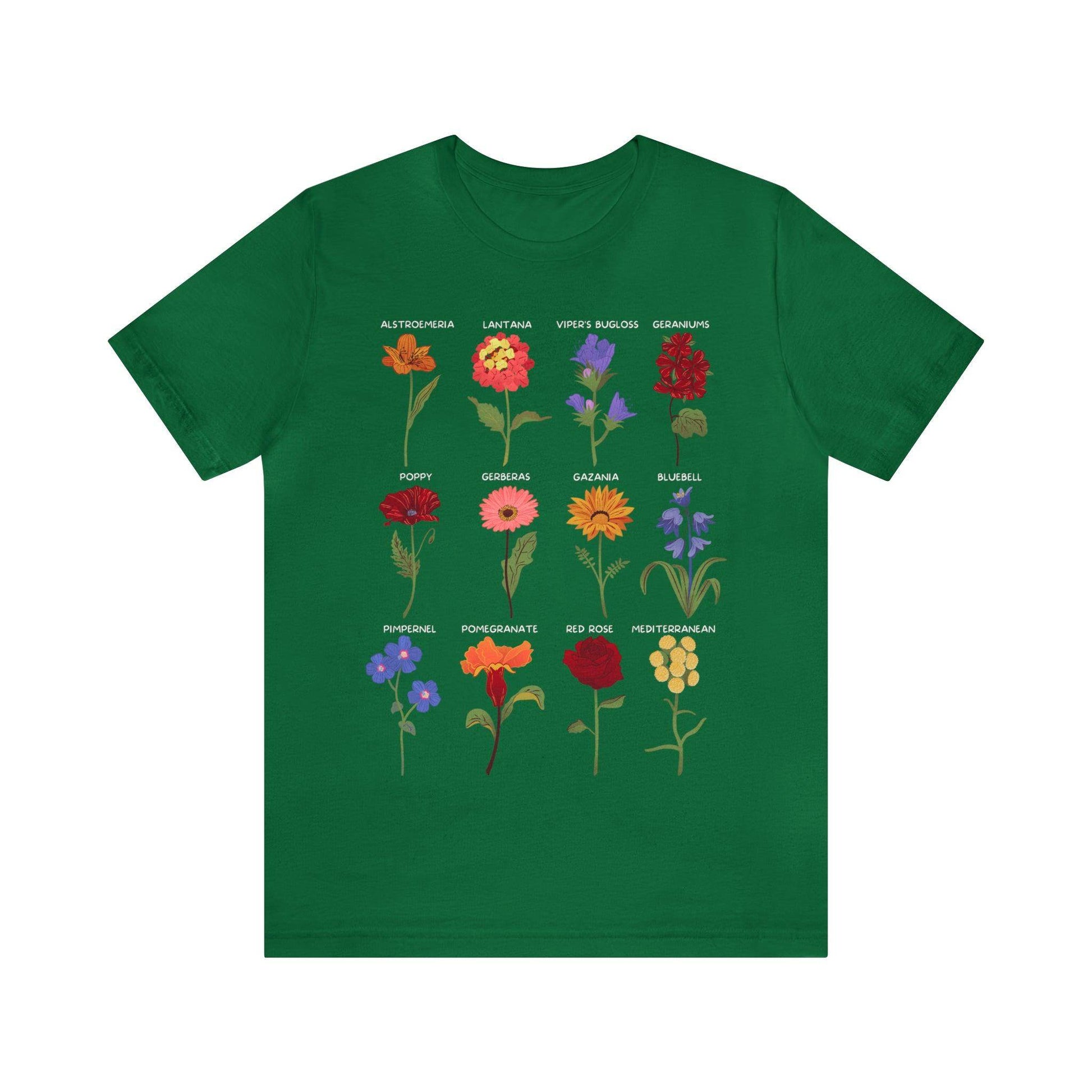 Wildflower Tshirt, Flower Shirt, Types of Flowers Shirt, Floral Tshirt, Gift for Women, Ladies Shirts Best Friend Gift, Plant Mom Nature Tee - Giftsmojo