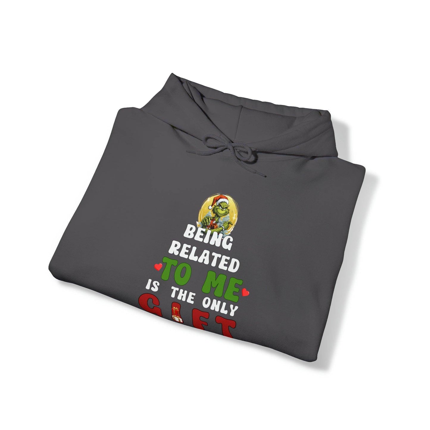 Christmas Hooded Sweatshirt Funny Christmas Shirt Trendy Shirt Funny Christmas Long Sleeve Tee Being Related To Me - Giftsmojo