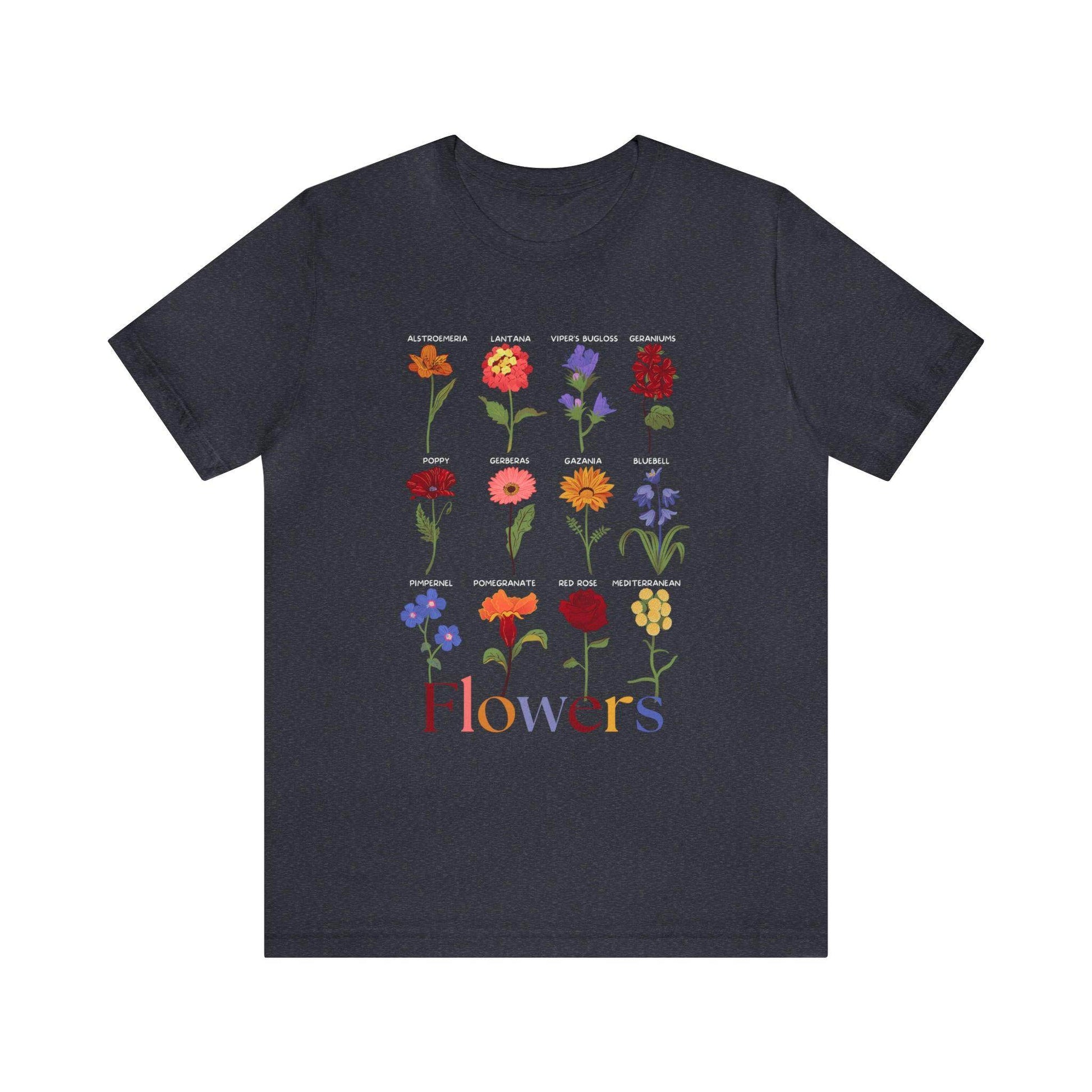 Wildflower Tshirt, Flower Shirt, Types of Flowers Shirt, Floral Tshirt, Gift for Women, Ladies Shirts Best Friend Gift, Plant Mom Nature - Giftsmojo
