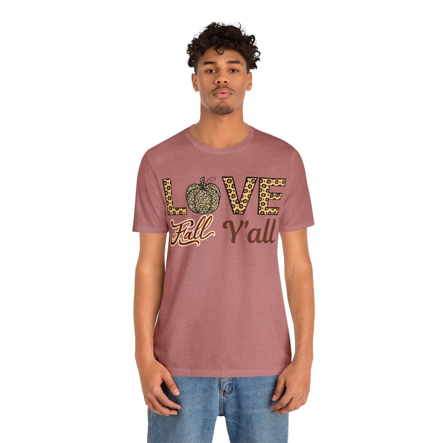 Leopard Print Love Fall Y'all Shirt, Pumpkin Shirt, Fall Shirt for Fall Lovers, Fall Gift - Giftsmojo