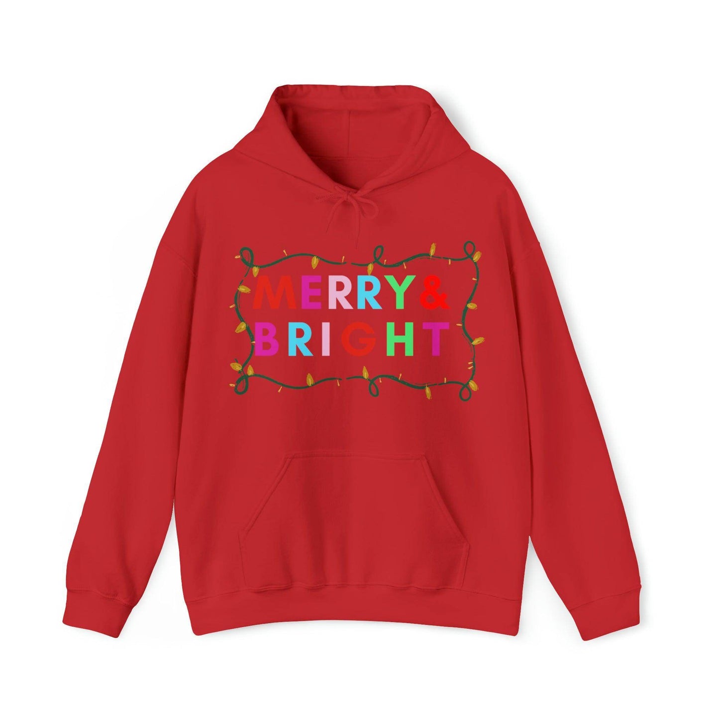 Merry and Bright Christmas Sweatshirt Merry and Bright Hooded Sweatshirt Christmas Sweater Christmas Pullover Christmas Shirt - Giftsmojo