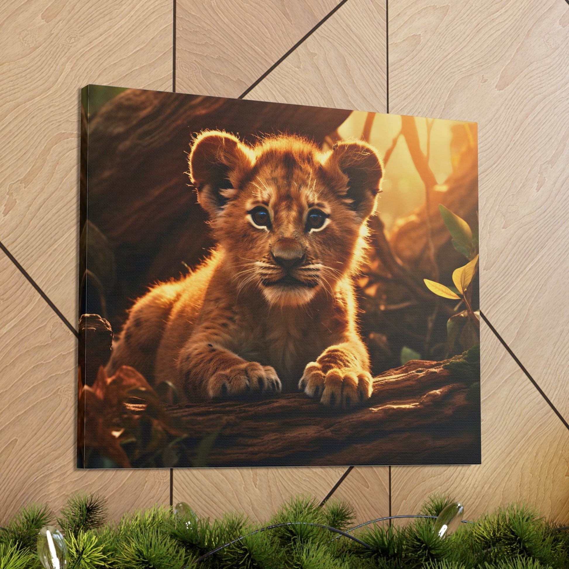 Baby Lion Cub Print Animal Nature Art Safari Nursery Canvas Gallery Wraps Baby Lion Print Large Canvas Art Animal Wall Art Lover Gift - Giftsmojo