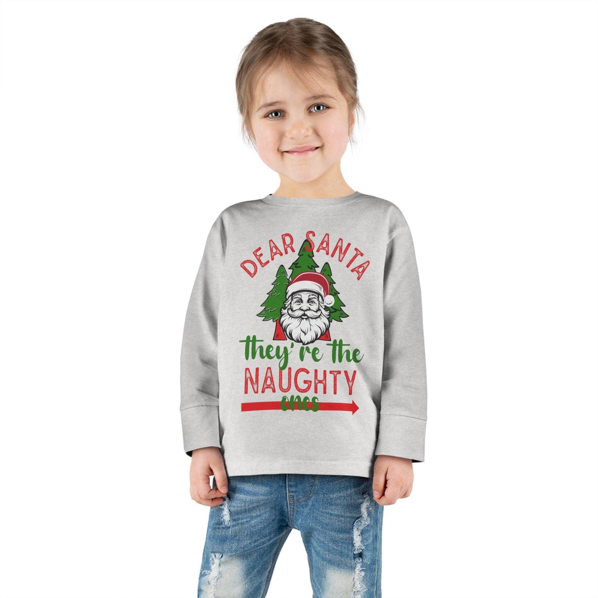 Kids Dear Santa They're The Naughty Ones Shirt For Christmas Shirt for Kids Christmas Outfit for Kids Santa Shirt - Giftsmojo