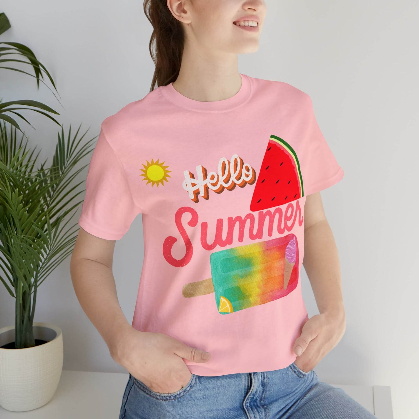Hello Summer Shirt, Hello Summer, Summer shirts for women and men, Funny Shirt, Summer Vibes, Trendy Fashion, Summertime Fun - Giftsmojo